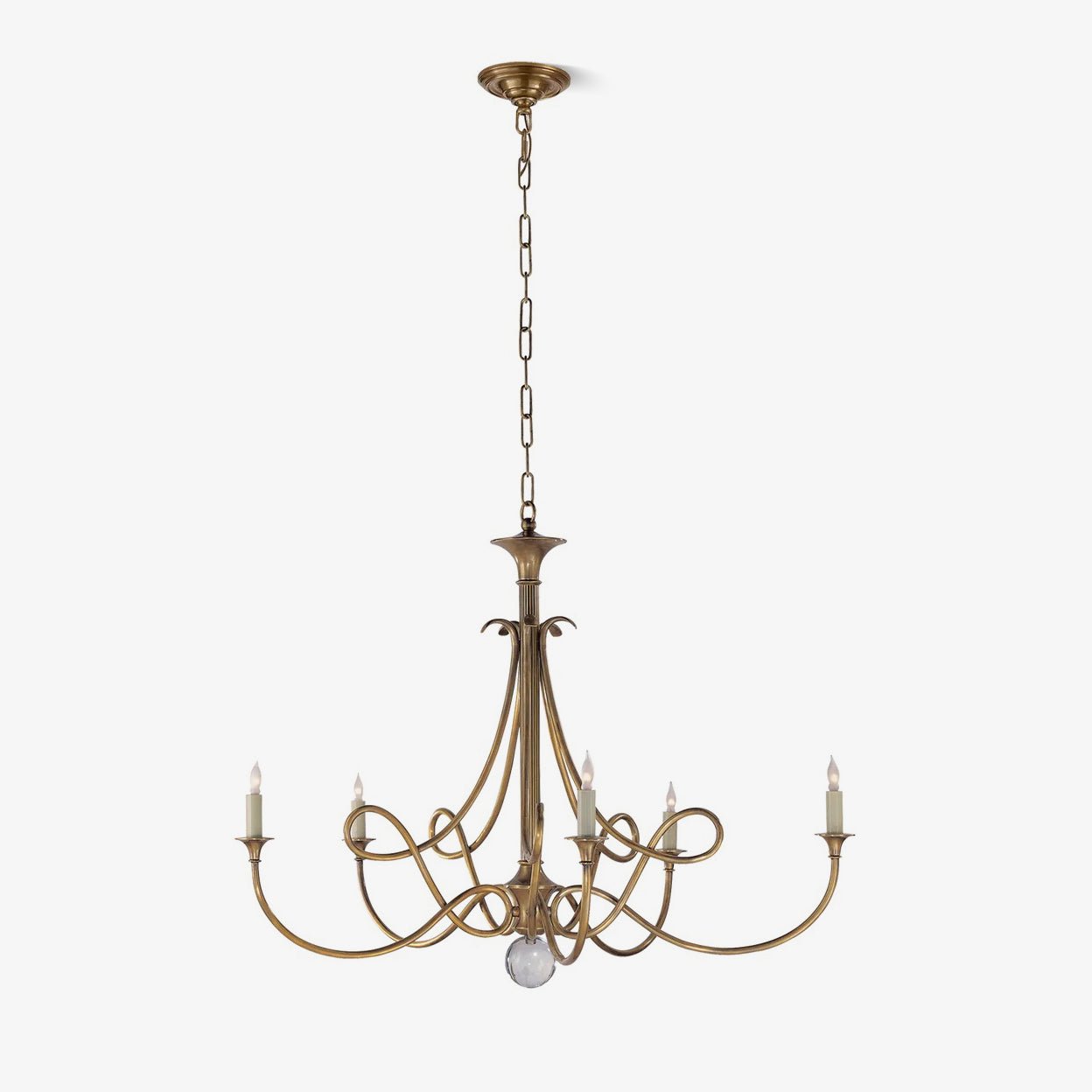 Lustra Chandelier Brass Double Twist Candelabra Crystal - Letslighting