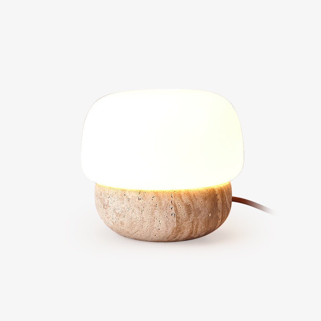 Eldoreth Dome Base Travertine Table Lamp - Letslighting