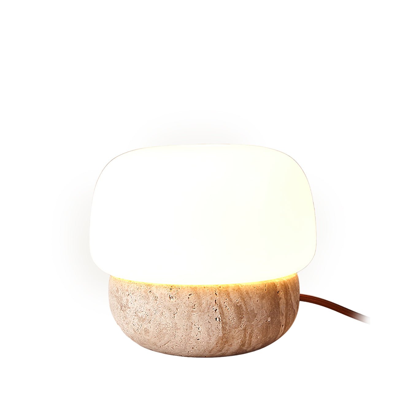 Eldoreth Dome Base Travertine Table Lamp - Letslighting