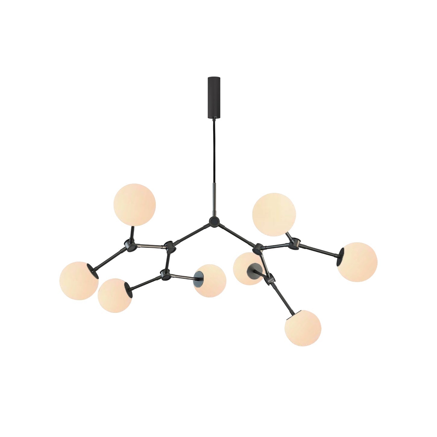 Halo Modern Minimalist Ball Black Glass Chandelier - Letslighting