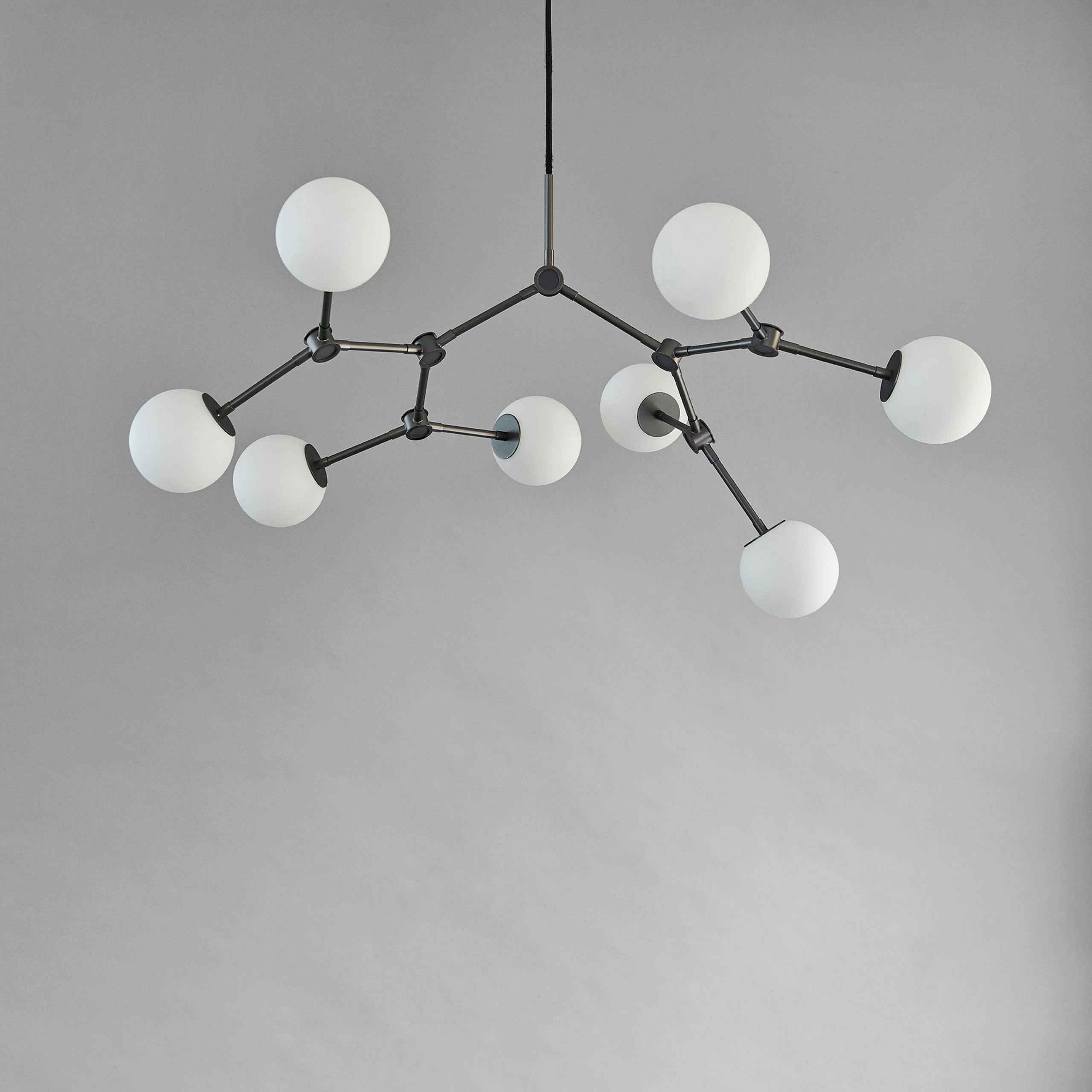 Halo Modern Minimalist Ball Black Glass Chandelier - Letslighting