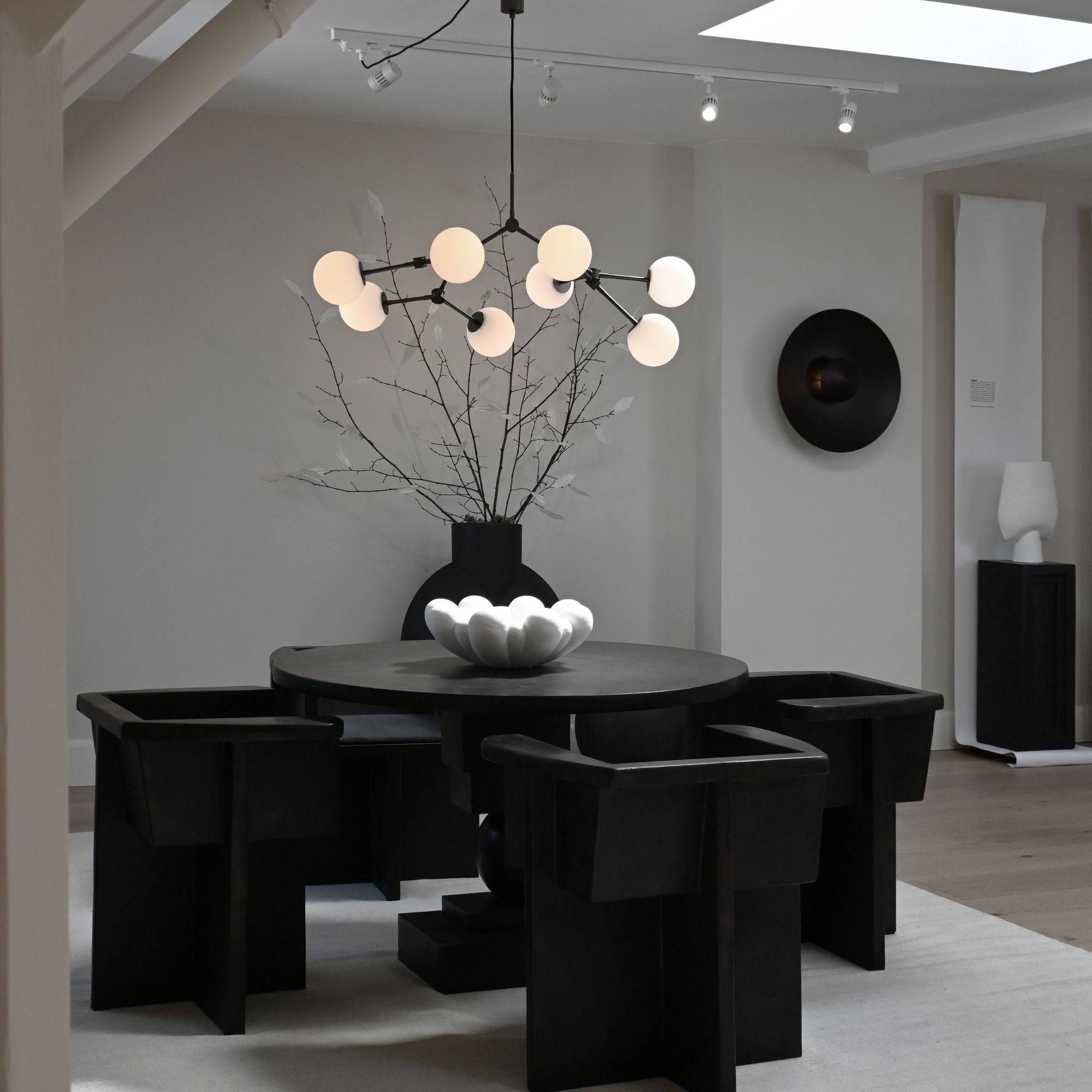 Halo Modern Minimalist Ball Black Glass Chandelier - Letslighting
