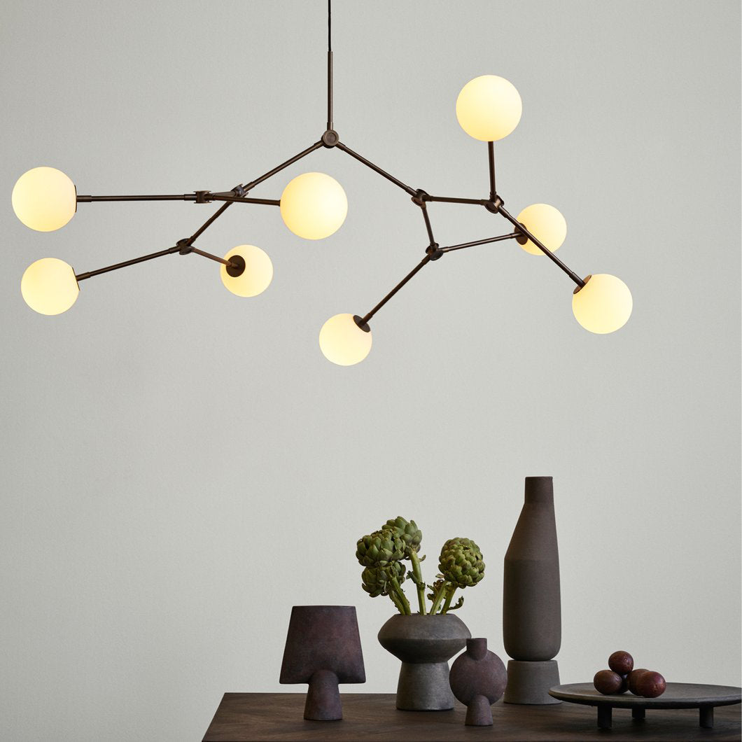 Halo Modern Minimalist Ball Black Glass Chandelier - Letslighting