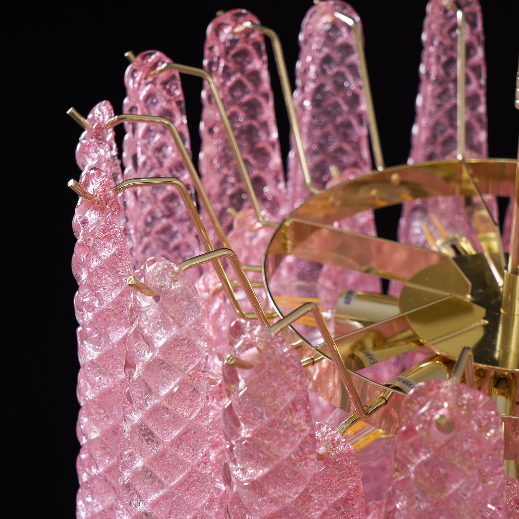 Junto Postmodern Luxury Drop Pink Glass Chandelier - Letslighting