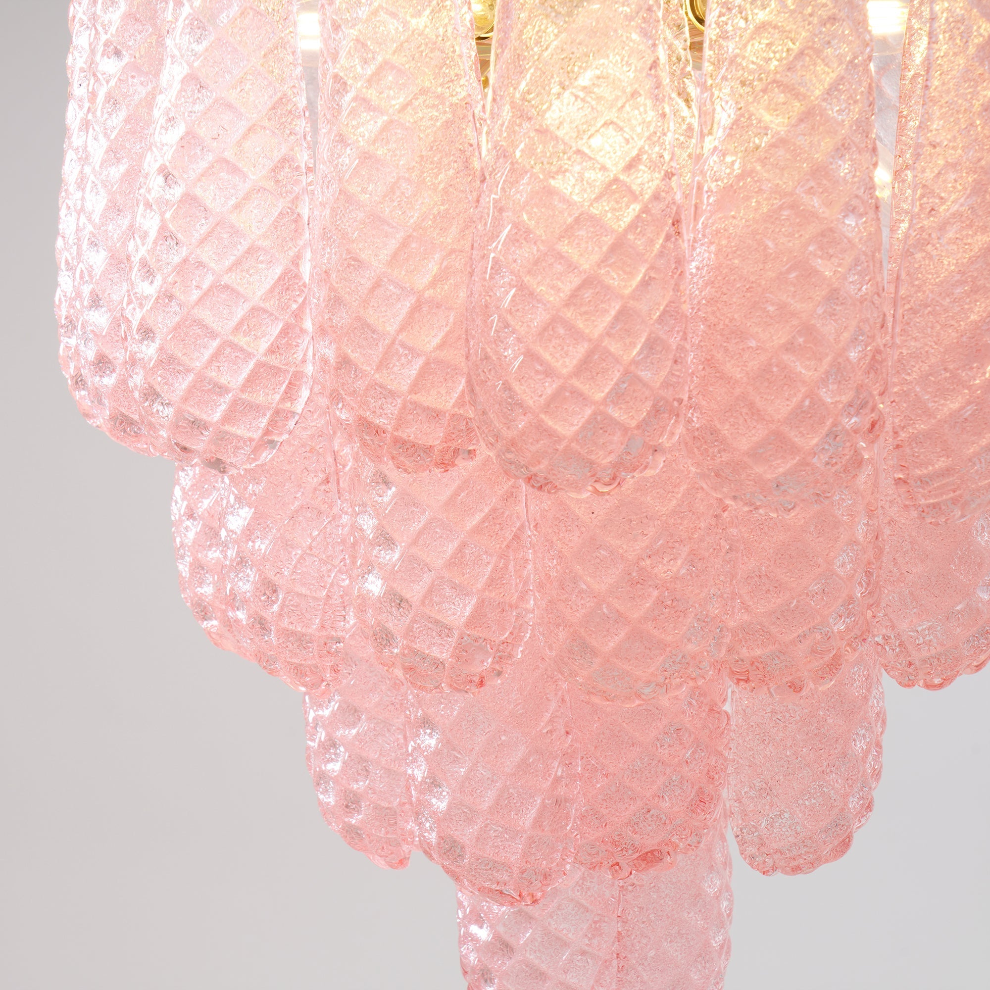 Junto Postmodern Luxury Drop Pink Glass Chandelier - Letslighting