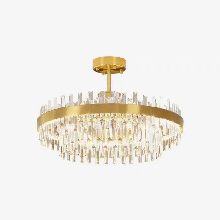 Lustra Chandelier Brass Crystal Drum Elegant - Letslighting
