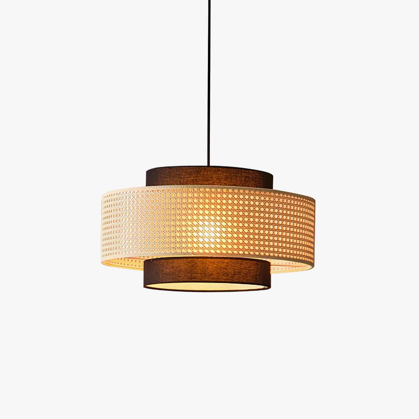 Zerither Rattan Fabric Pendant Light - Letslighting