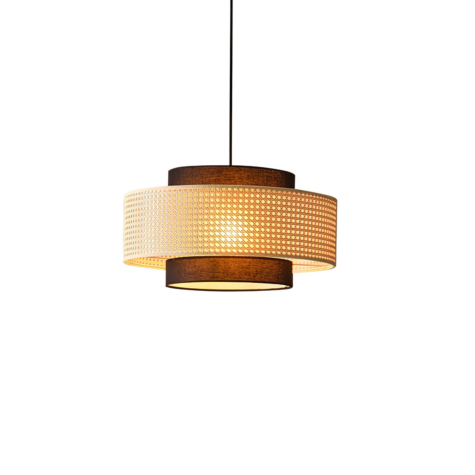 Zerither Rattan Fabric Pendant Light - Letslighting