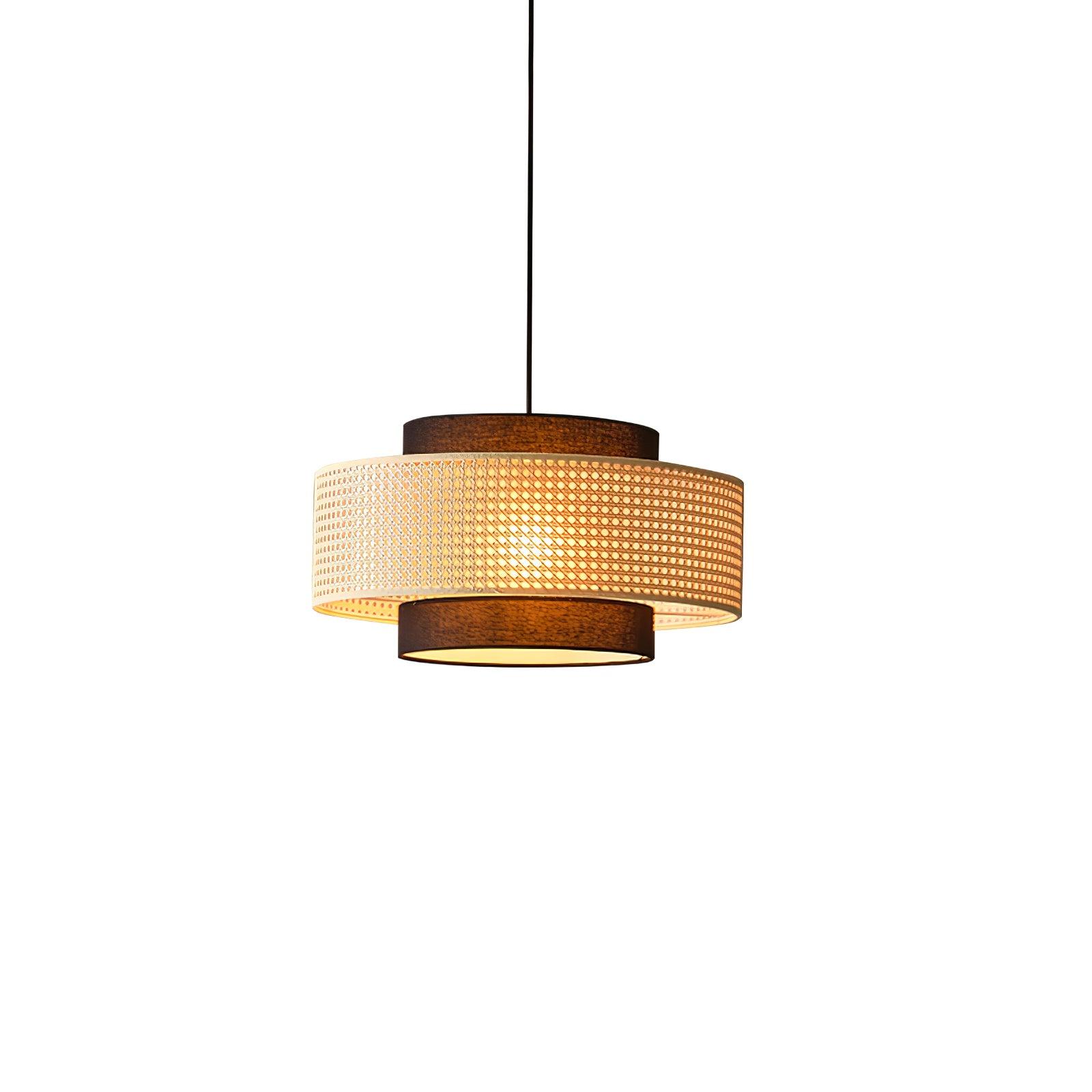 Zerither Rattan Fabric Pendant Light - Letslighting