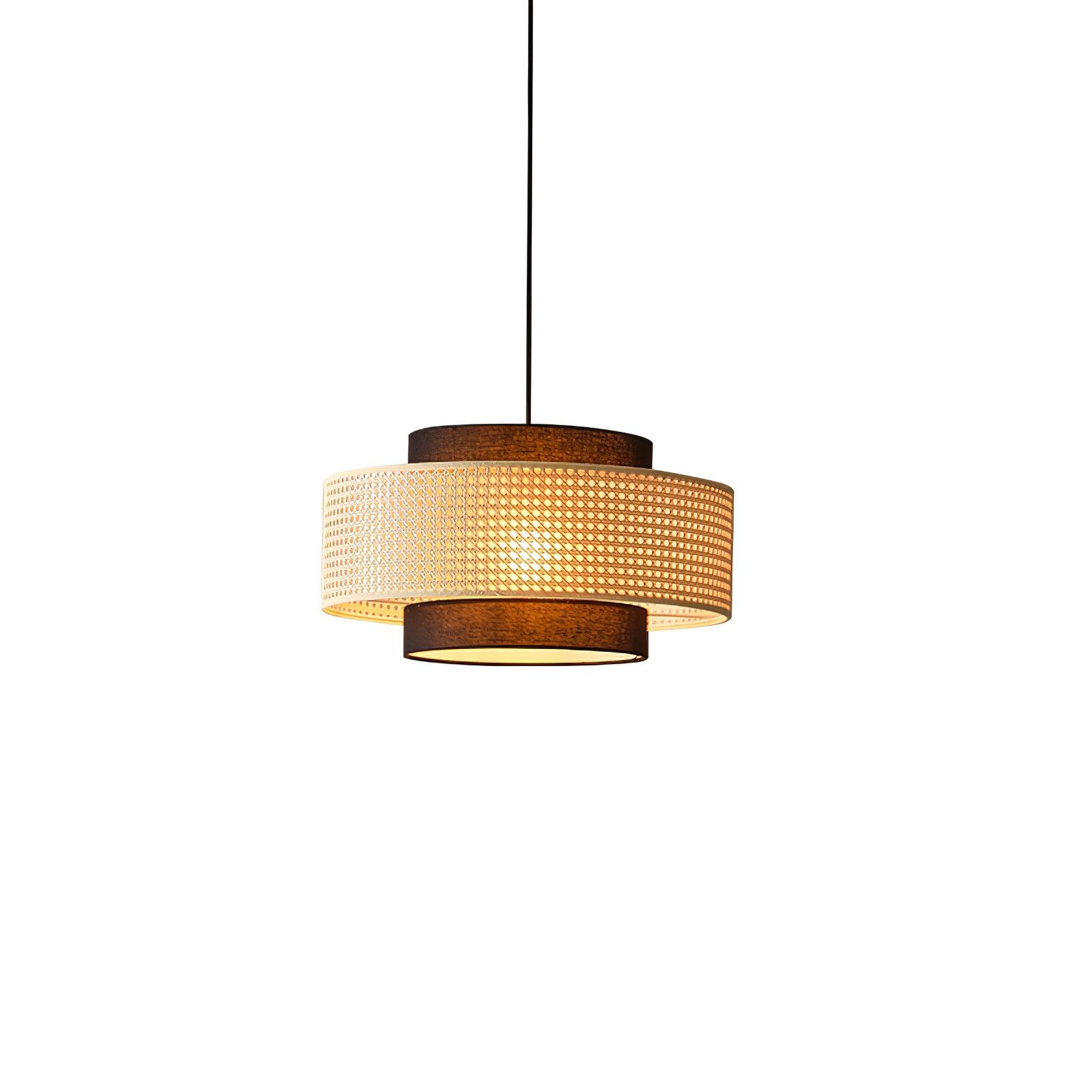 Zerither Rattan Fabric Pendant Light - Letslighting
