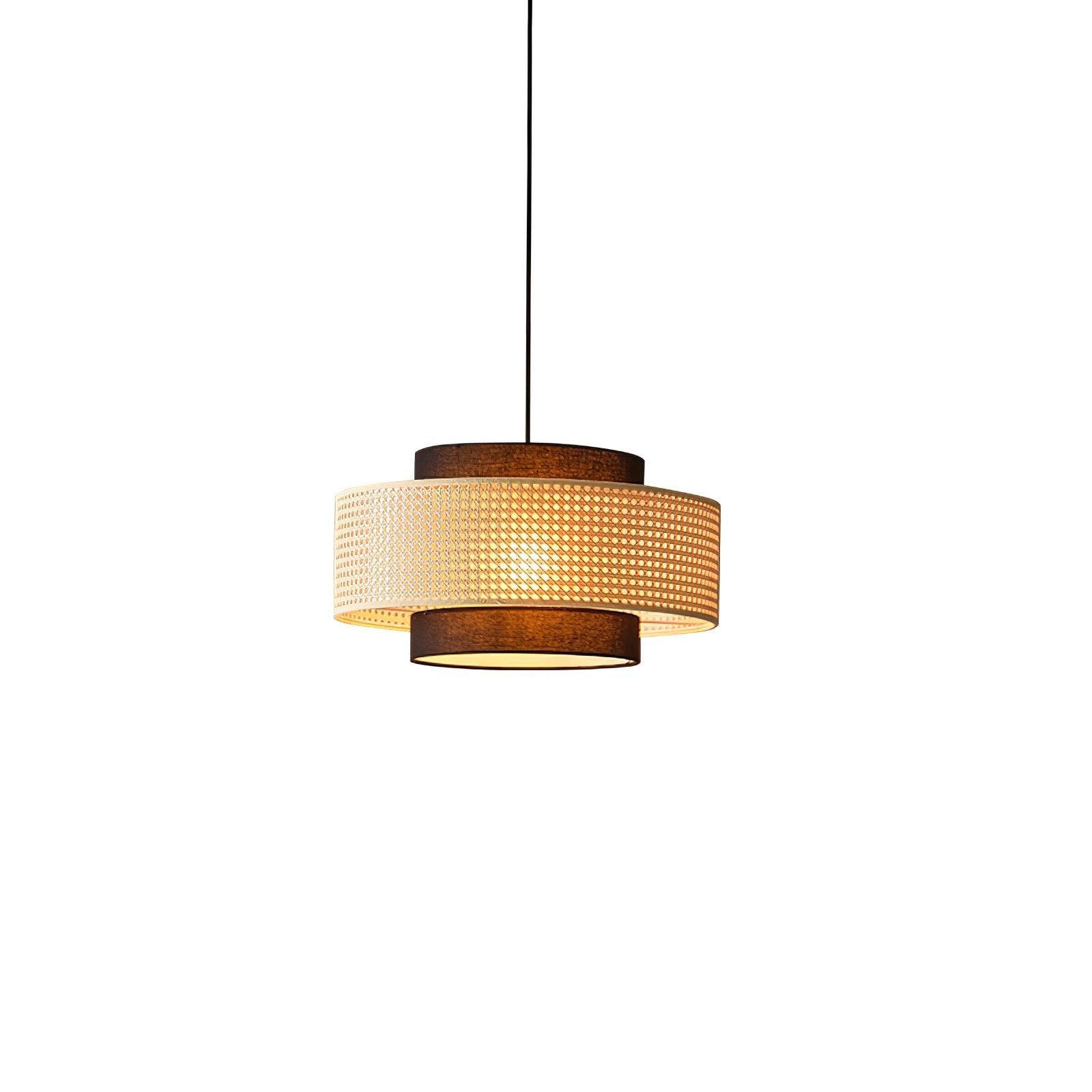Zerither Rattan Fabric Pendant Light - Letslighting