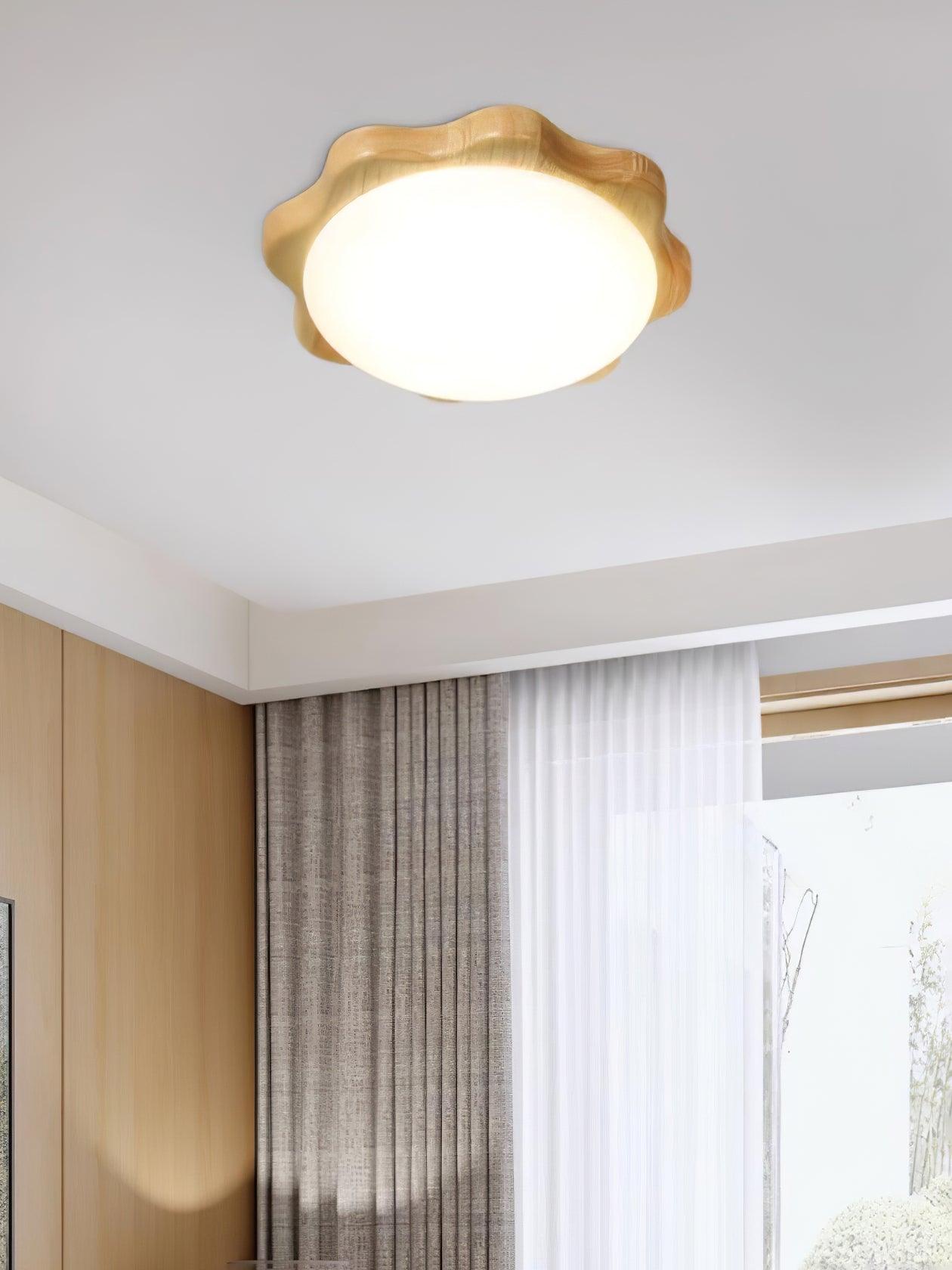Myshae Modern Minimalist Drum Wood Ceiling Lamp - Letslighting