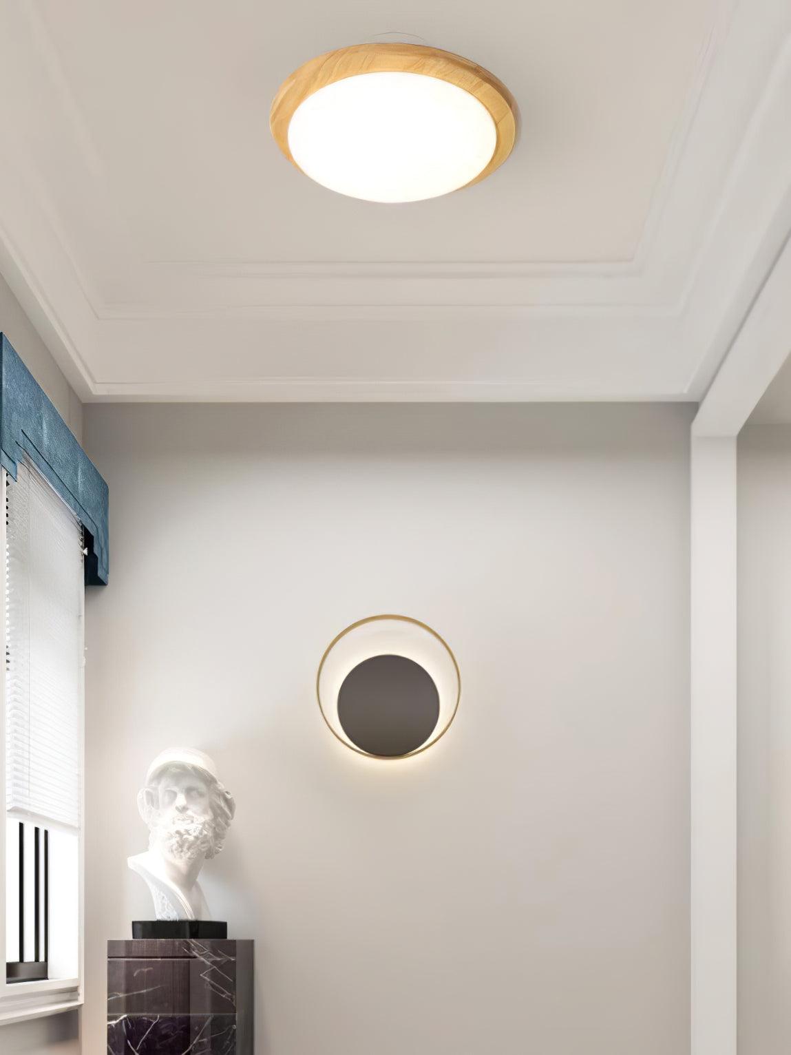 Myshae Modern Minimalist Drum Wood Ceiling Lamp - Letslighting