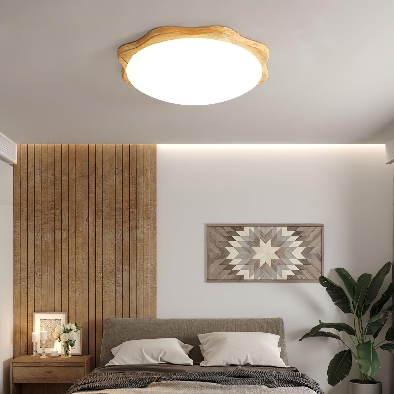 Myshae Modern Minimalist Drum Wood Ceiling Lamp - Letslighting