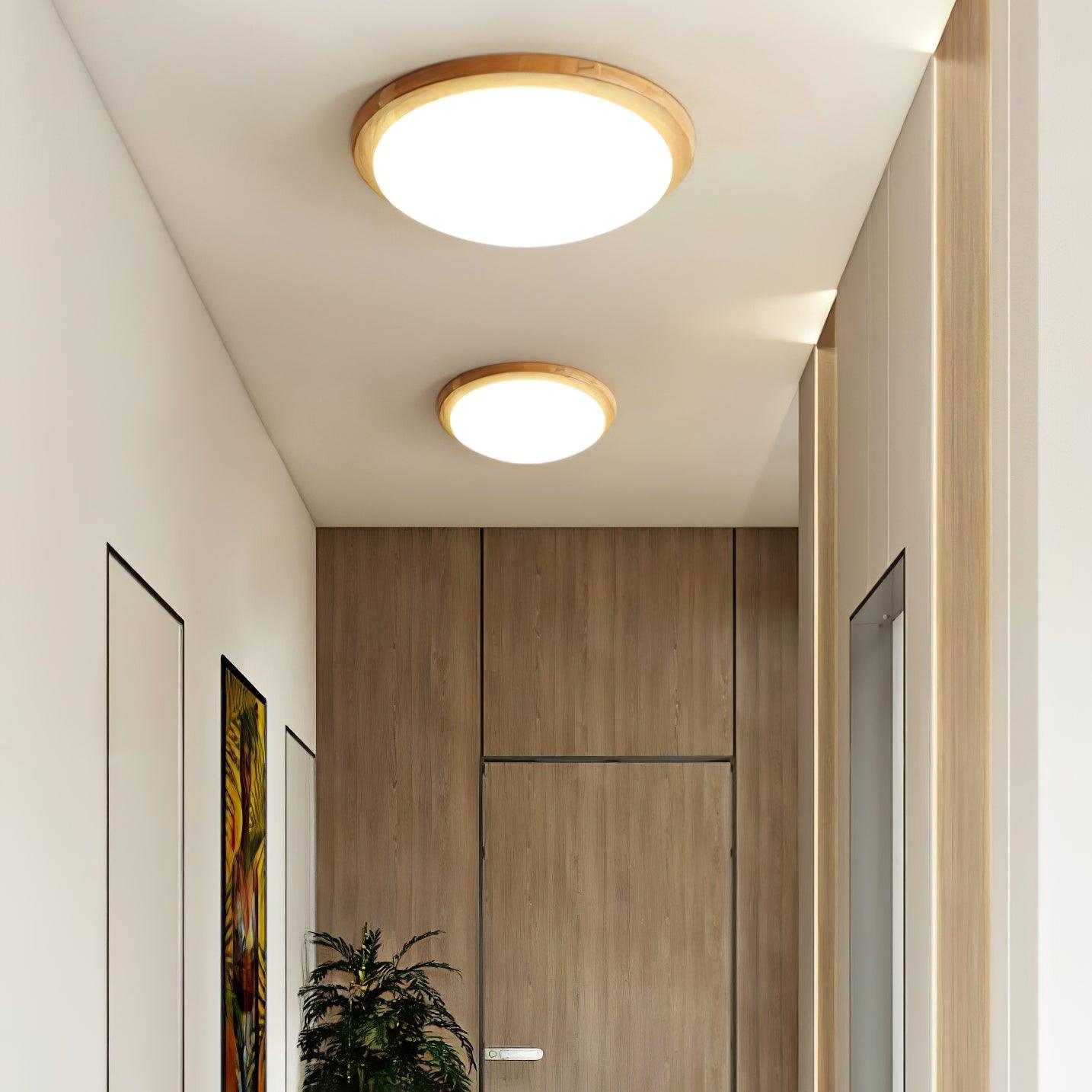 Myshae Modern Minimalist Drum Wood Ceiling Lamp - Letslighting