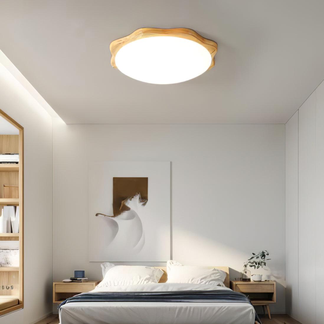 Myshae Modern Minimalist Drum Wood Ceiling Lamp - Letslighting