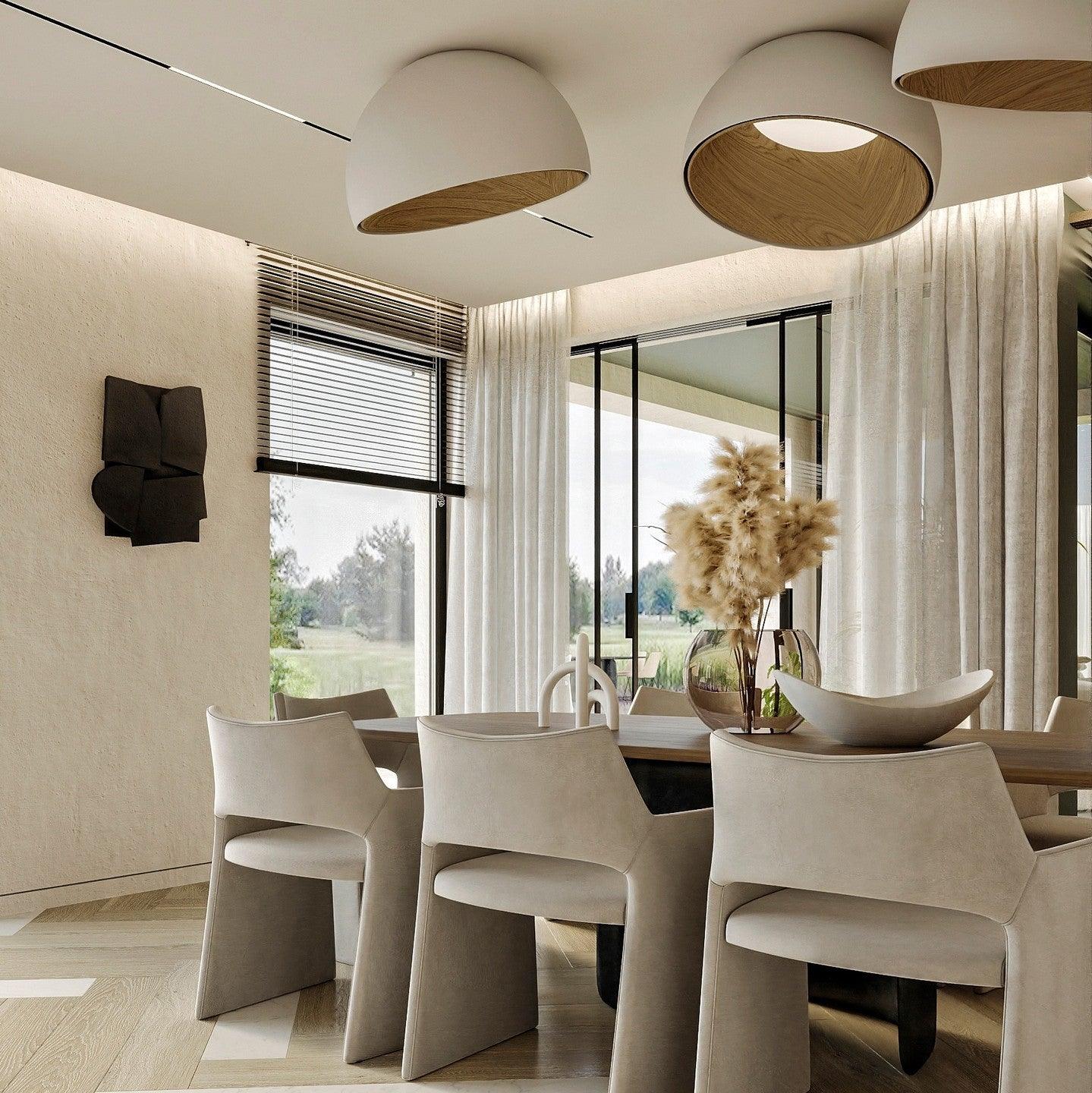 Ceiling Lamp Dome Wood Interior Warm Modern Minimalist - Letslighting