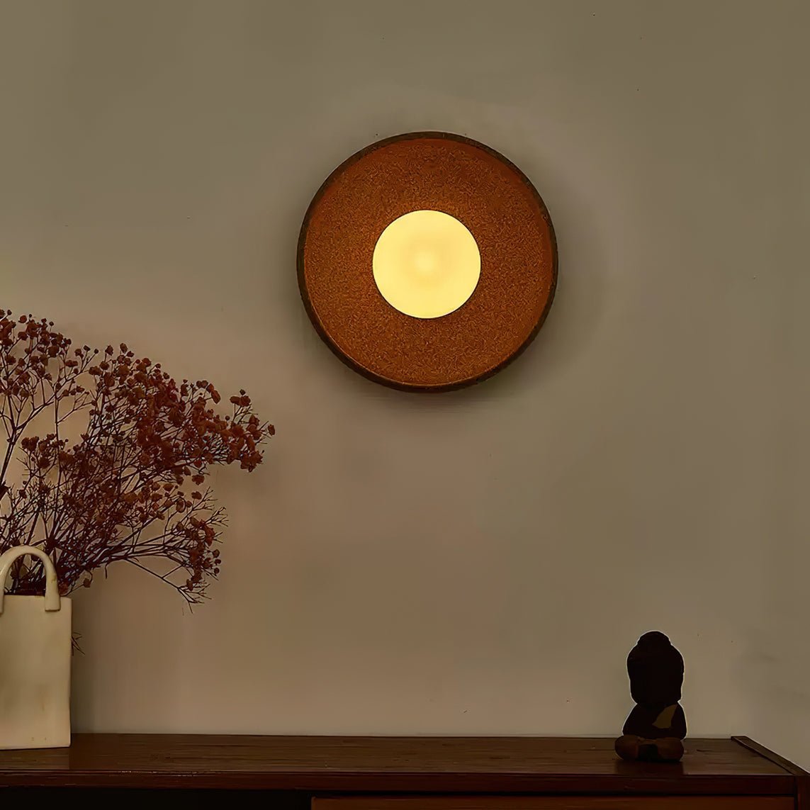 Civarir Modern Minimalist Round Glass Ceramic Wall Light - Letslighting