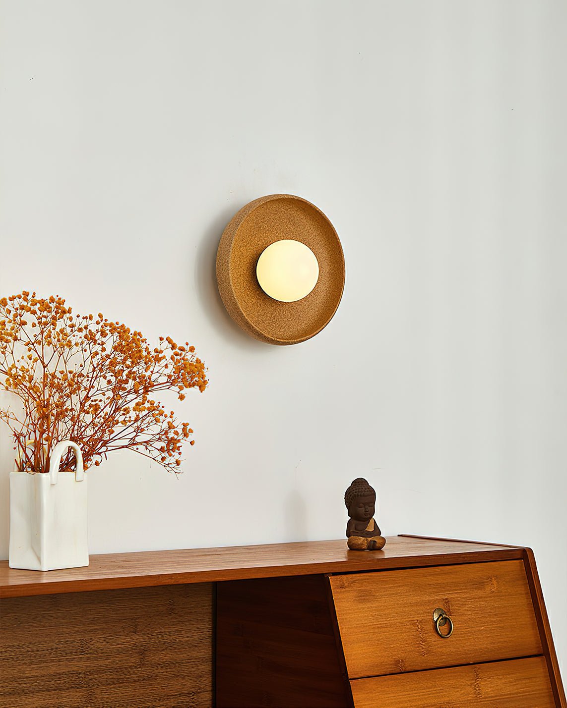 Civarir Modern Minimalist Round Glass Ceramic Wall Light - Letslighting