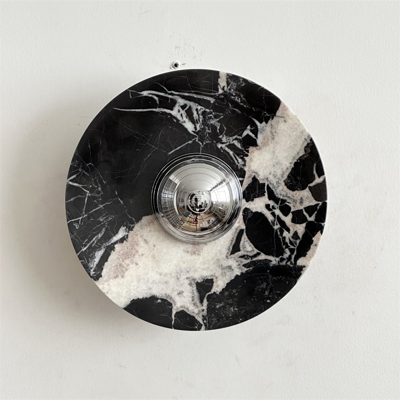 Alba Modern Minimalist Chrome Marble Wall Lamp - Letslighting
