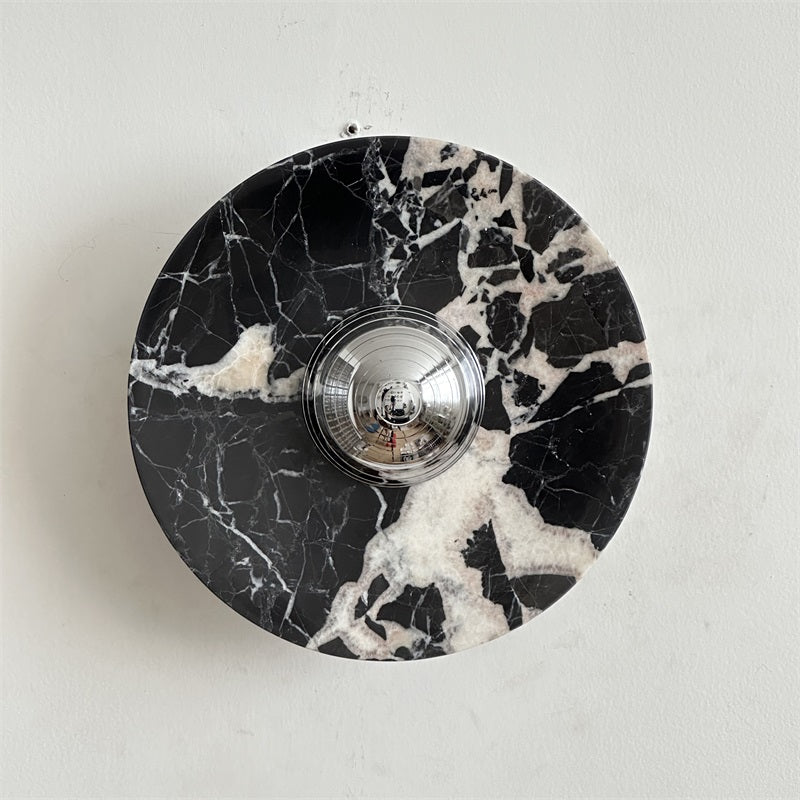 Alba Modern Minimalist Chrome Marble Wall Lamp - Letslighting