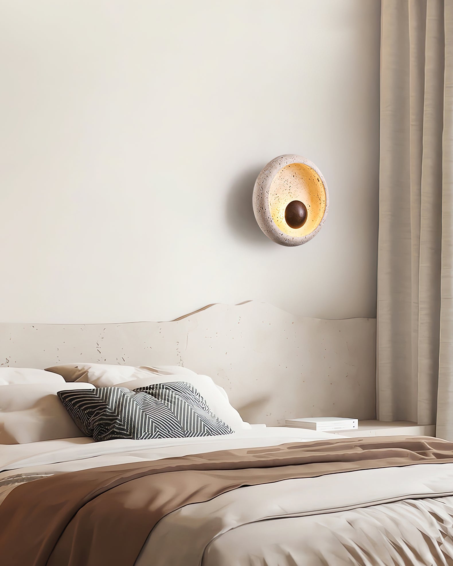 Ritta Concave Travertine Wall Lamp - Letslighting
