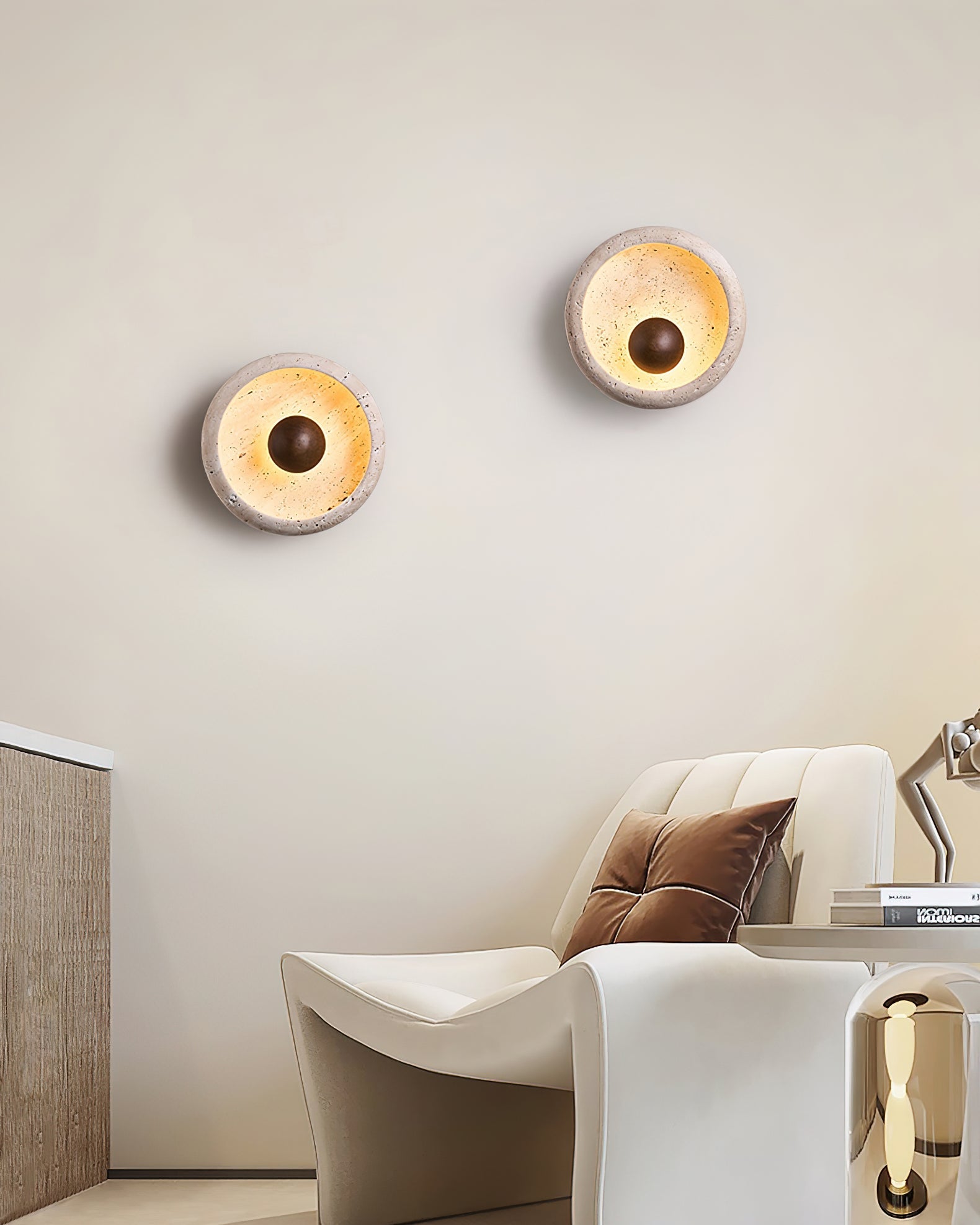 Ritta Concave Travertine Wall Lamp - Letslighting