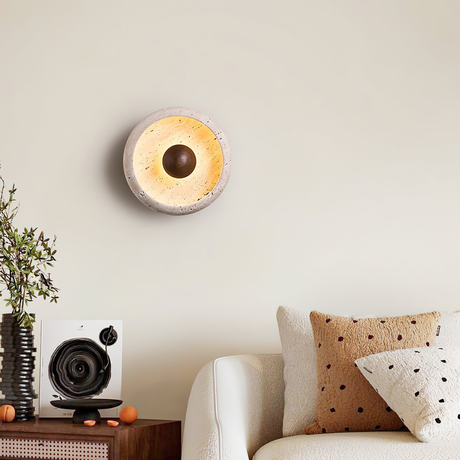 Ritta Concave Travertine Wall Lamp - Letslighting