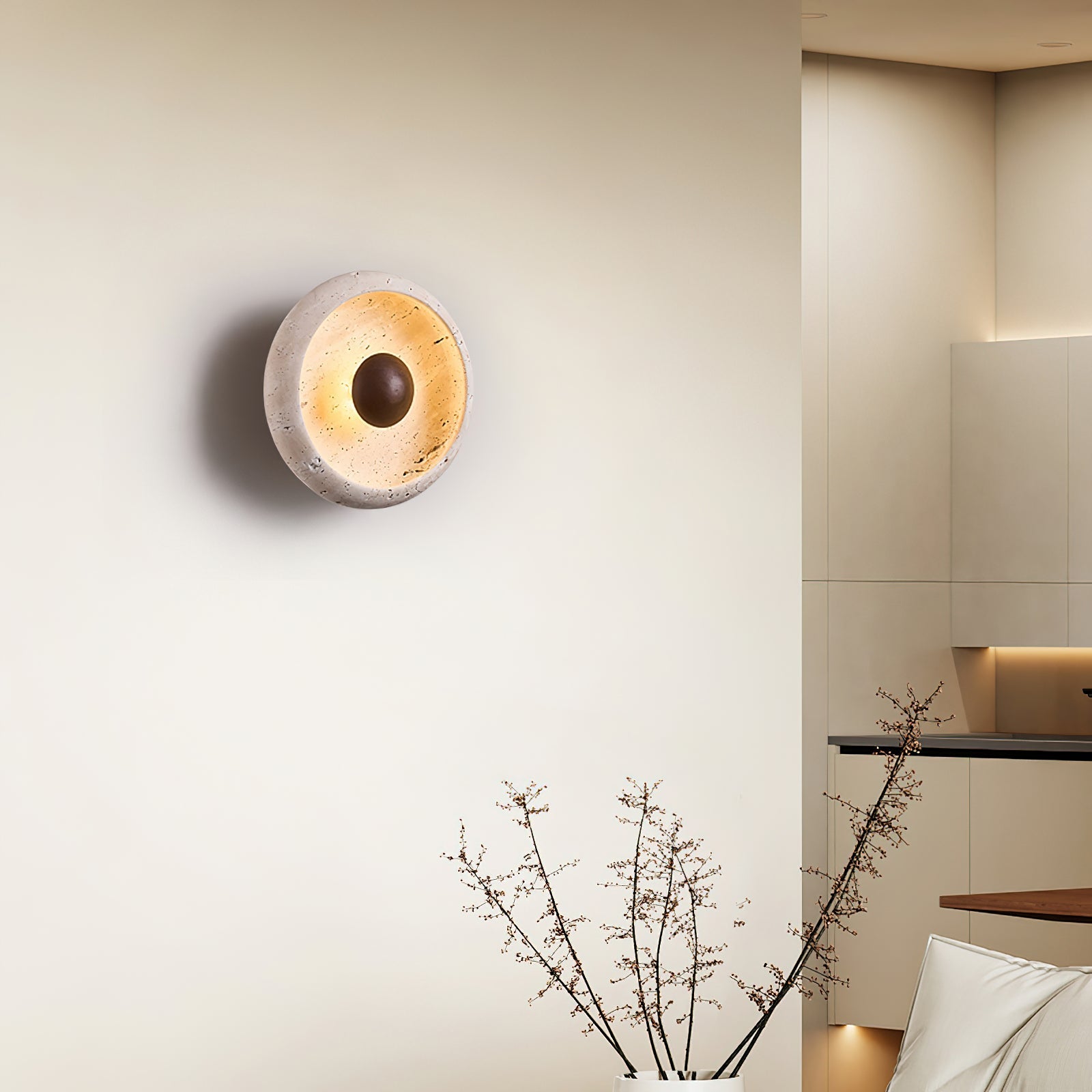 Ritta Concave Travertine Wall Lamp - Letslighting