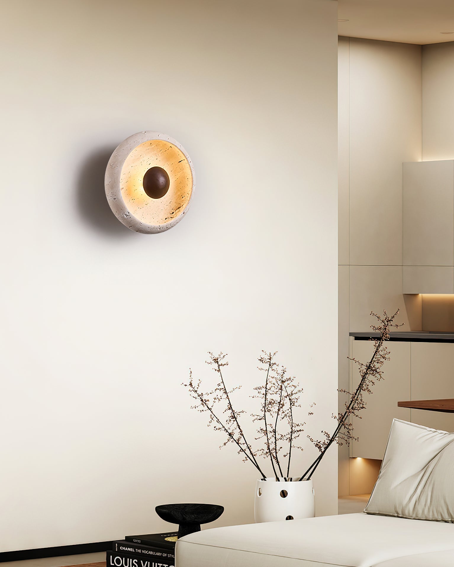Ritta Concave Travertine Wall Lamp - Letslighting