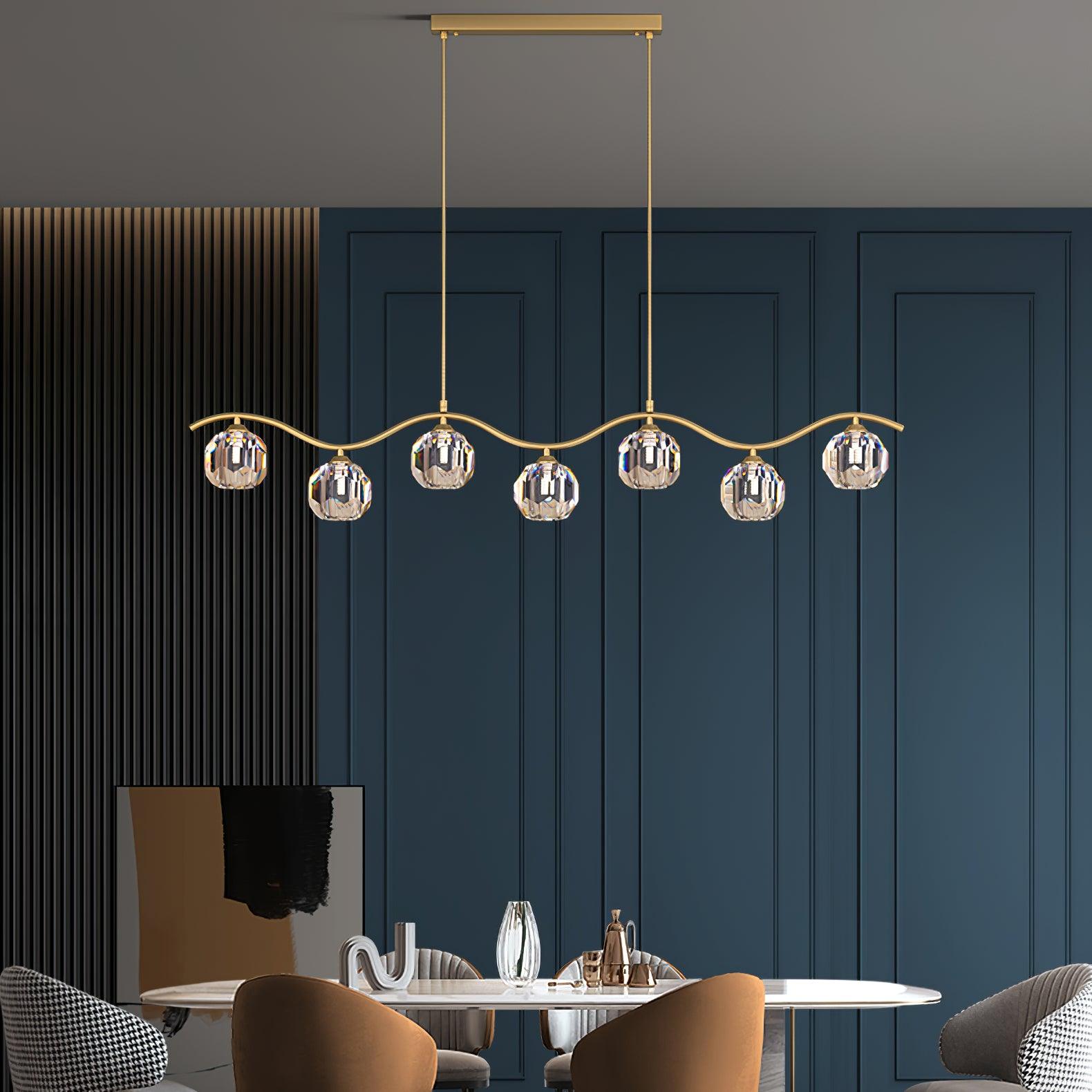 Lustra Chandelier Copper and Crystal Geometrical - Letslighting