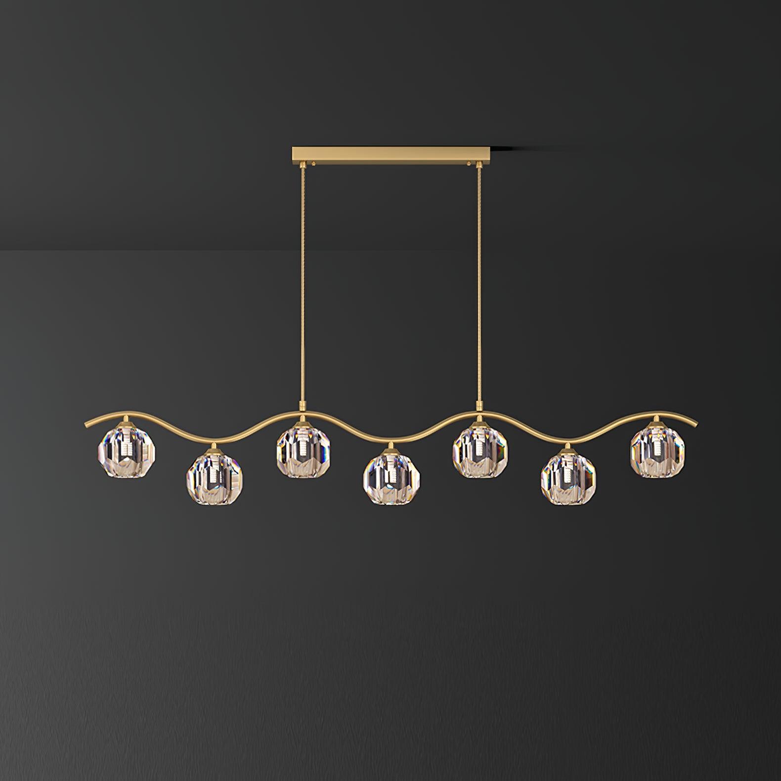 Lustra Chandelier Copper and Crystal Geometrical - Letslighting