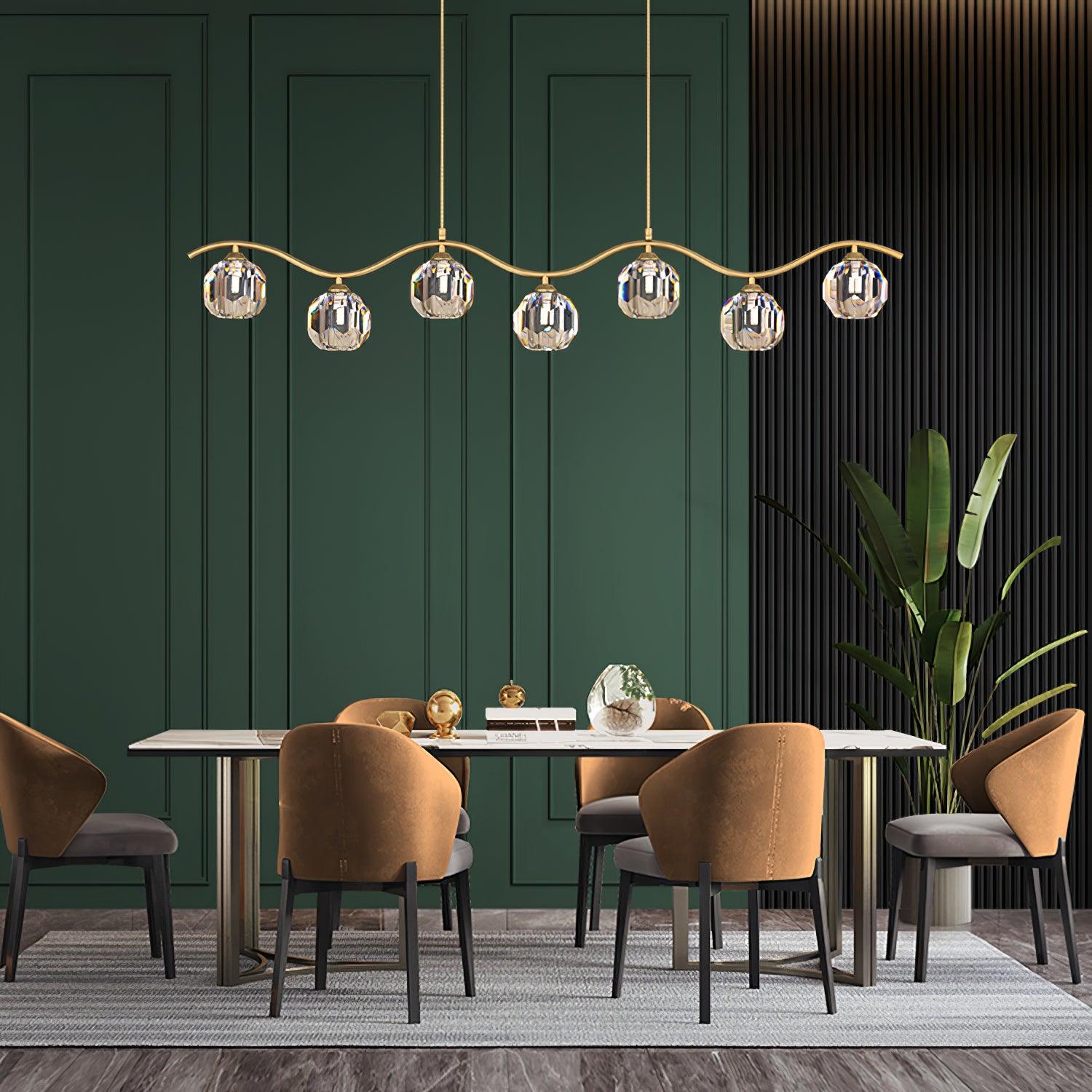 Lustra Chandelier Copper and Crystal Geometrical - Letslighting