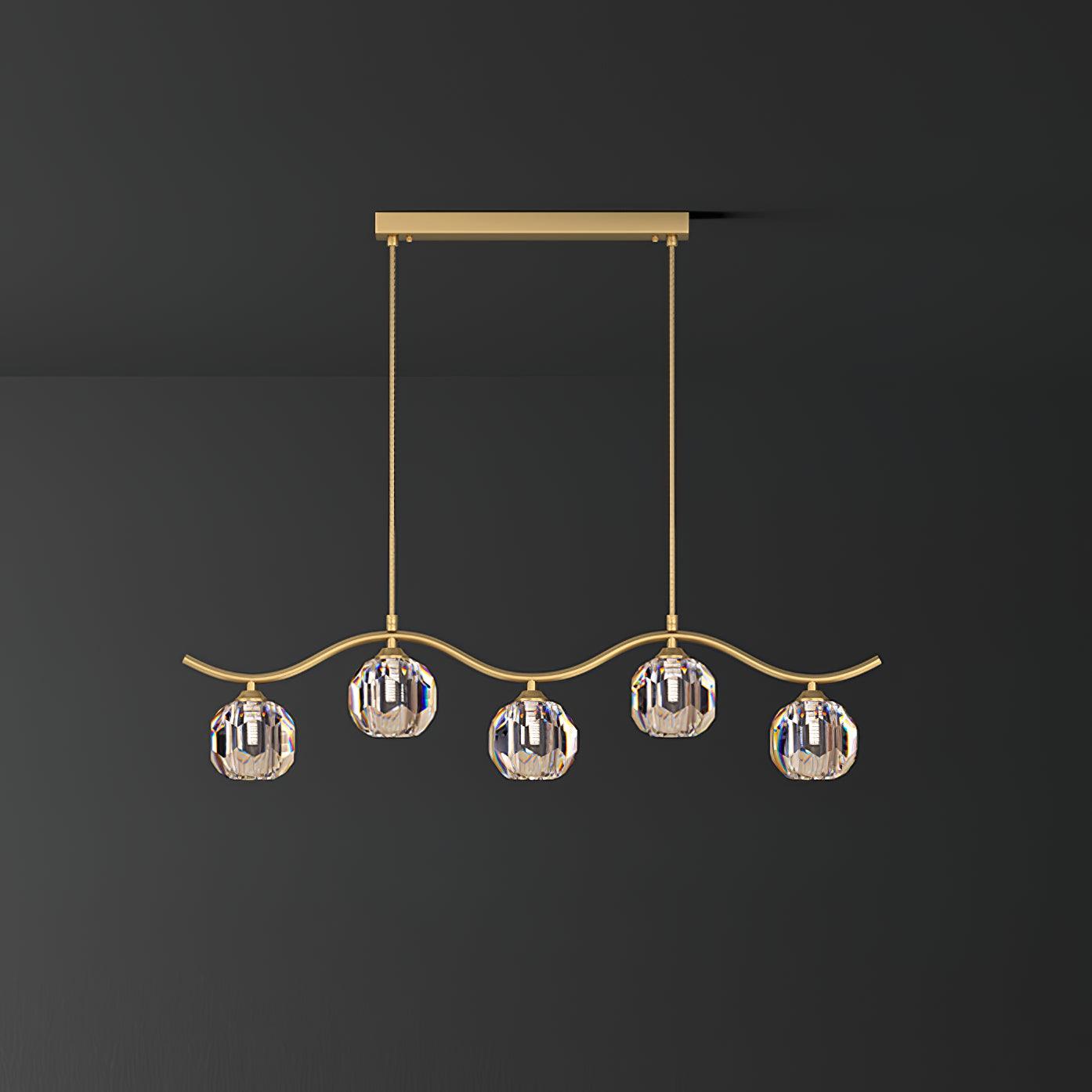 Lustra Chandelier Copper and Crystal Geometrical - Letslighting