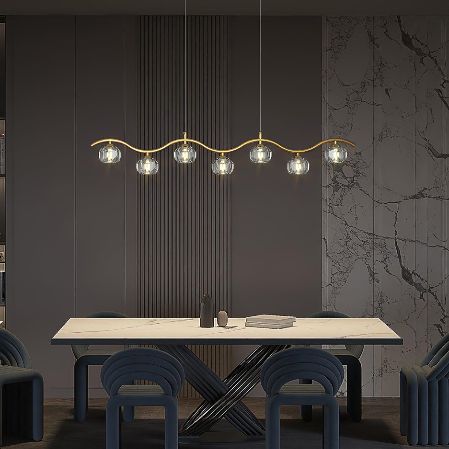 Lustra Chandelier Copper and Crystal Geometrical - Letslighting