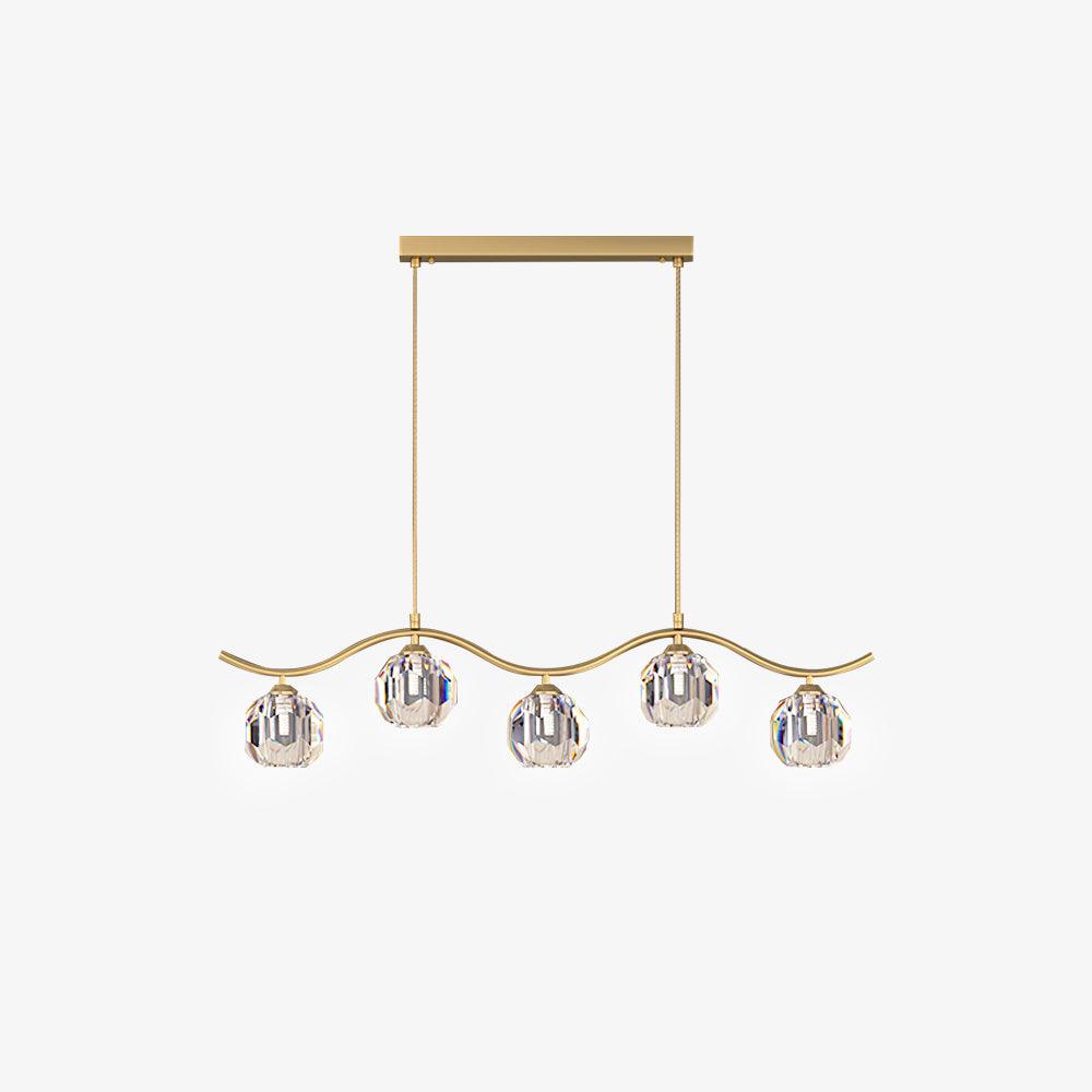 Lustra Chandelier Copper and Crystal Geometrical - Letslighting