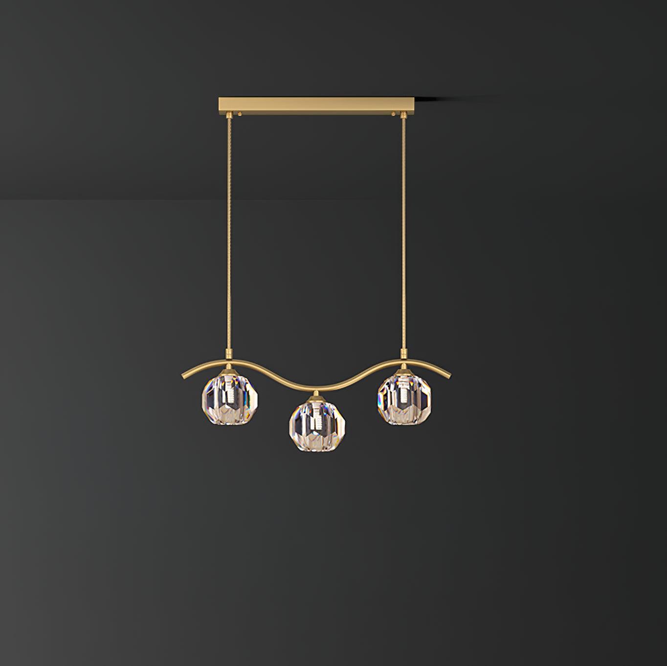 Lustra Chandelier Copper and Crystal Geometrical - Letslighting