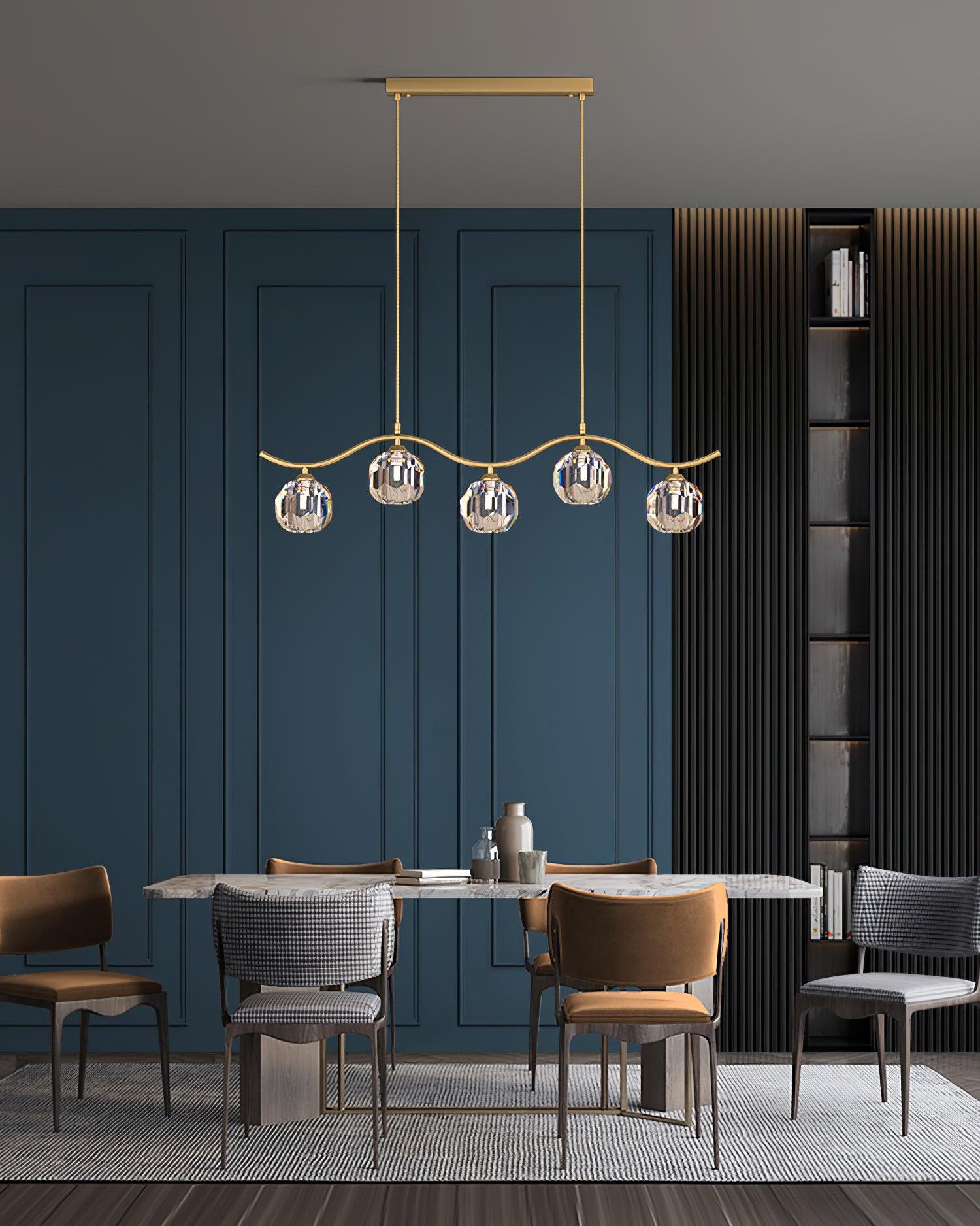 Lustra Chandelier Copper and Crystal Geometrical - Letslighting
