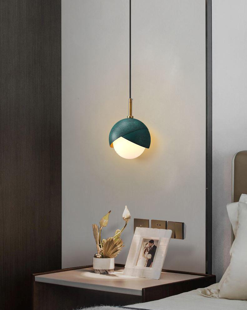 Solara Pendant Lamp Brass Nested Opal Globe Modern - Letslighting