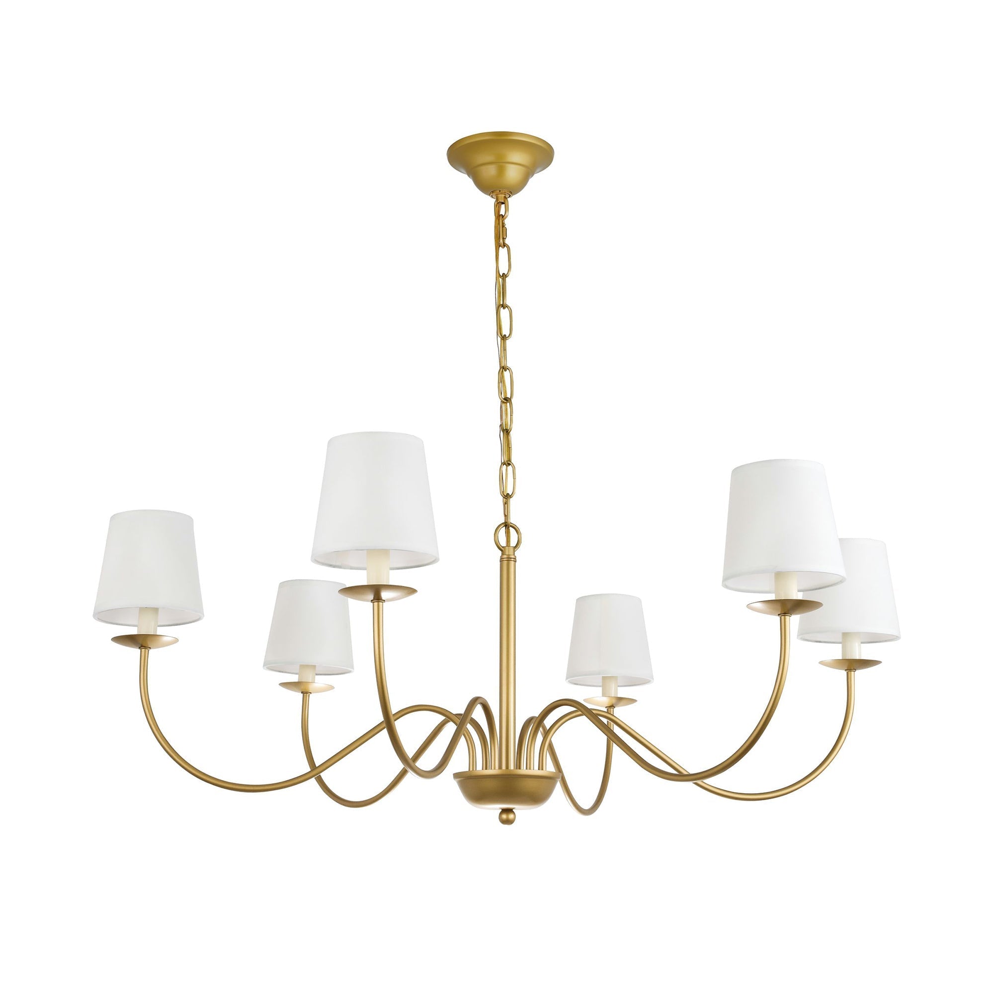 Amble Vintage Industrial Brass Fabric Chandelier - Letslighting