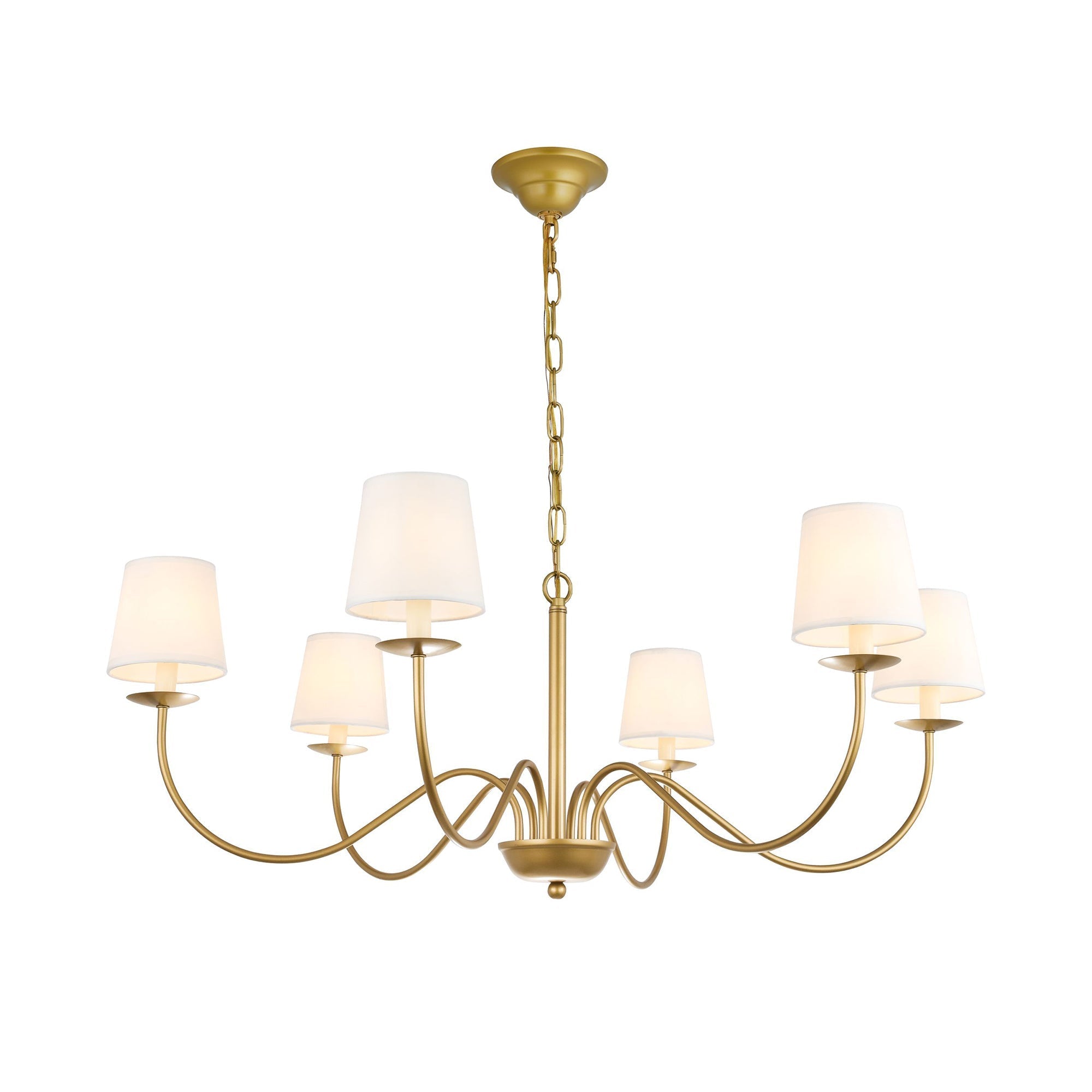 Amble Vintage Industrial Brass Fabric Chandelier - Letslighting