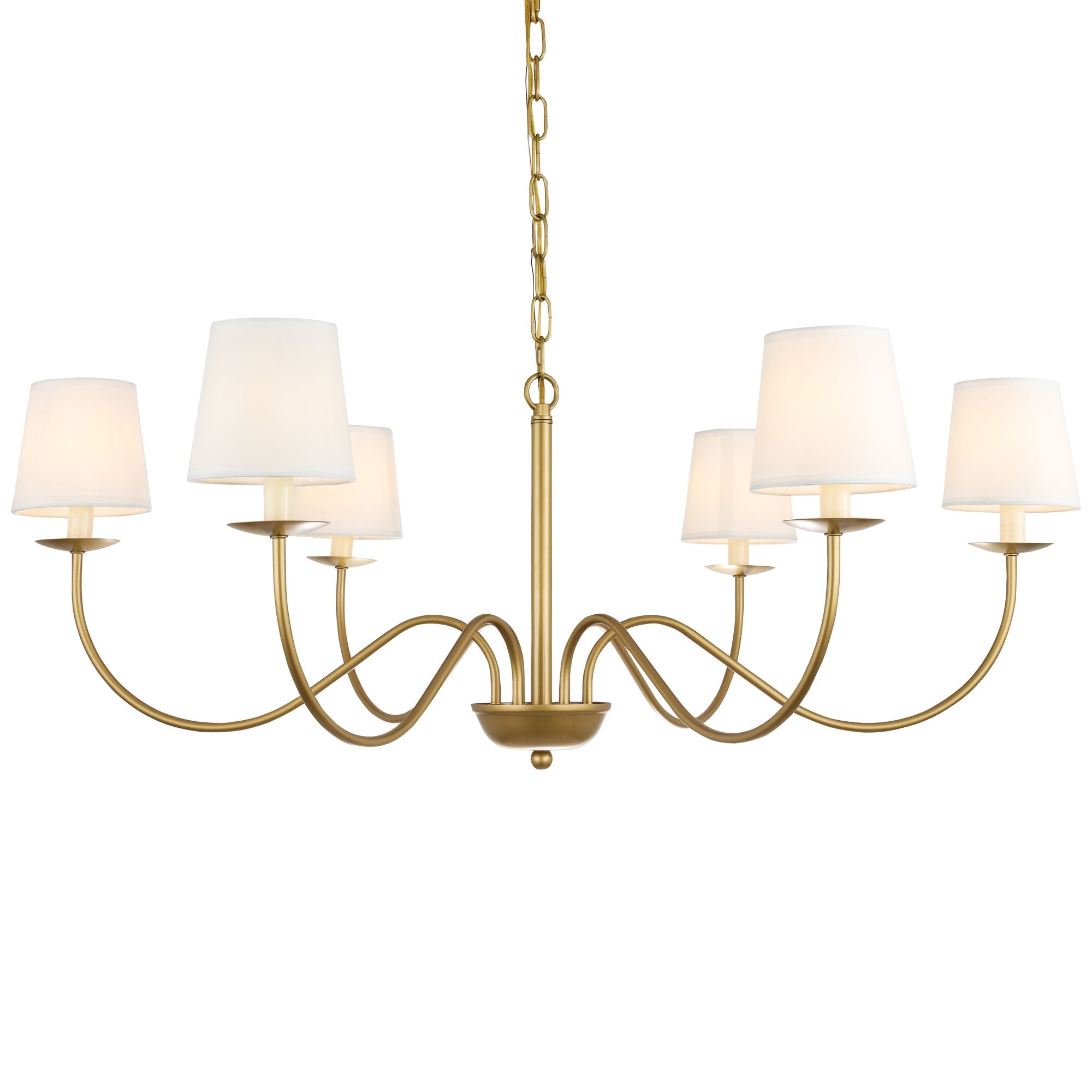 Amble Vintage Industrial Brass Fabric Chandelier - Letslighting