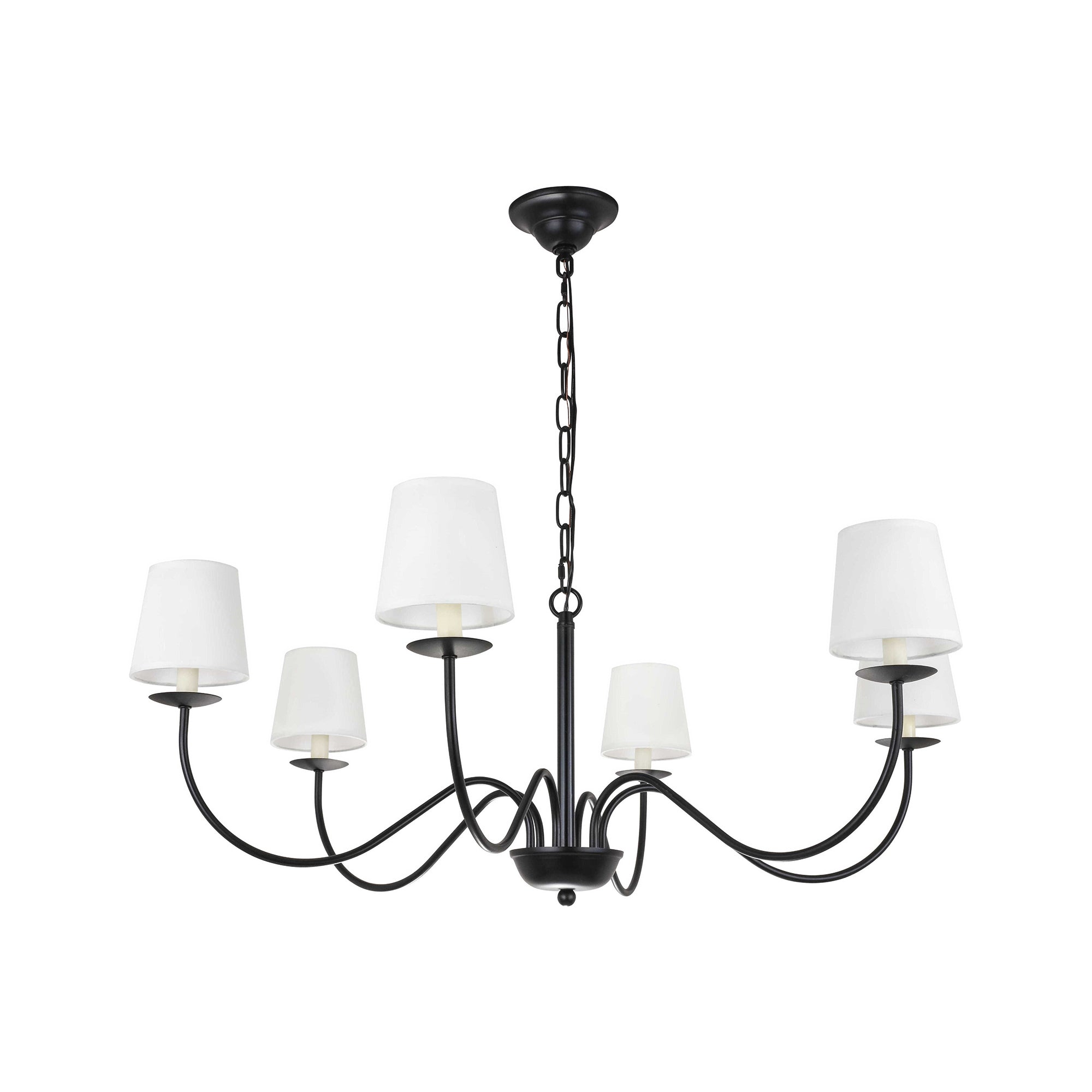 Amble Vintage Industrial Brass Fabric Chandelier - Letslighting