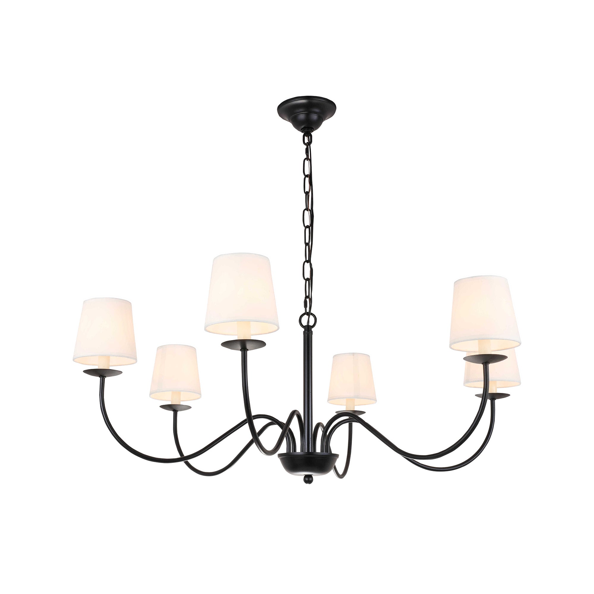 Amble Vintage Industrial Brass Fabric Chandelier - Letslighting