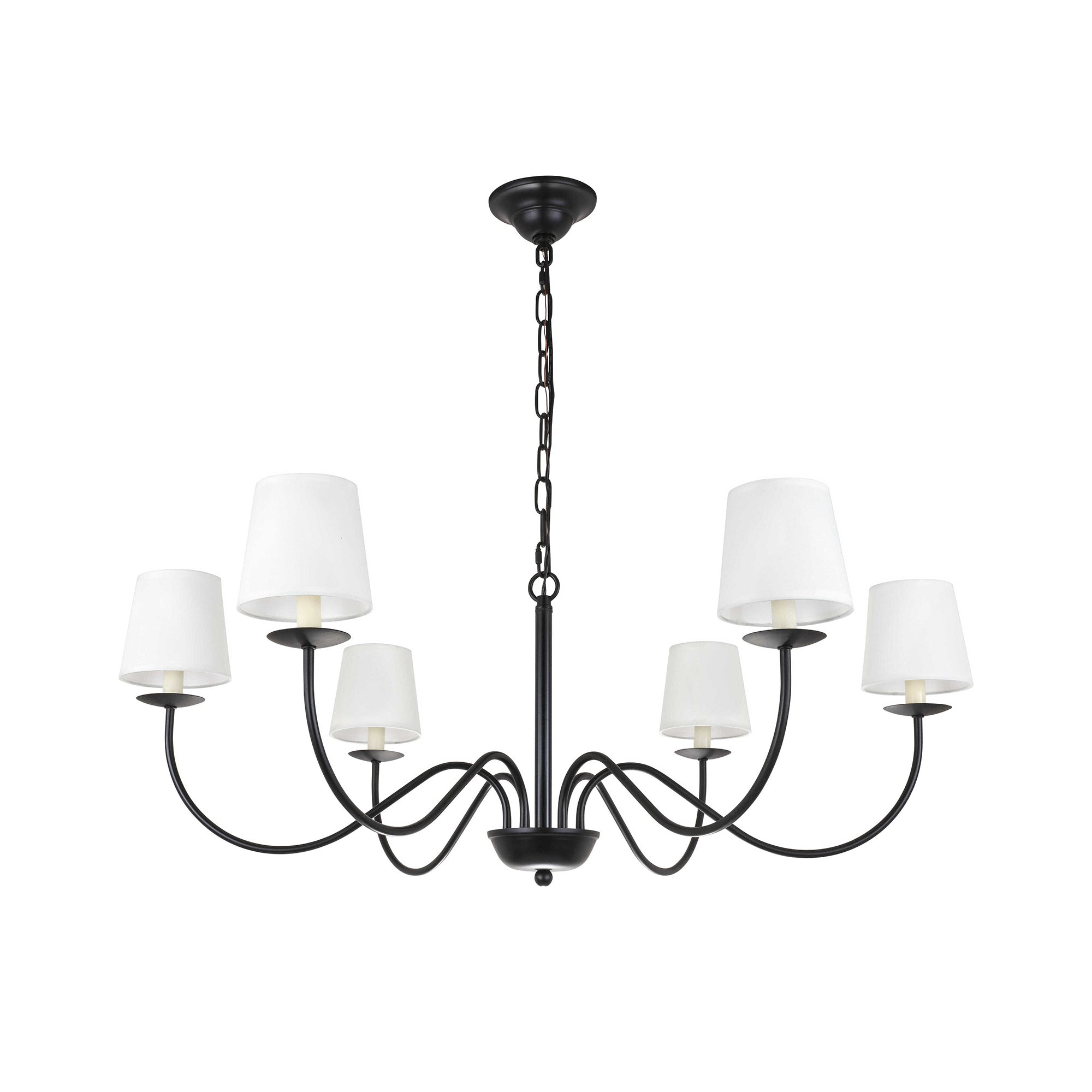 Amble Vintage Industrial Brass Fabric Chandelier - Letslighting