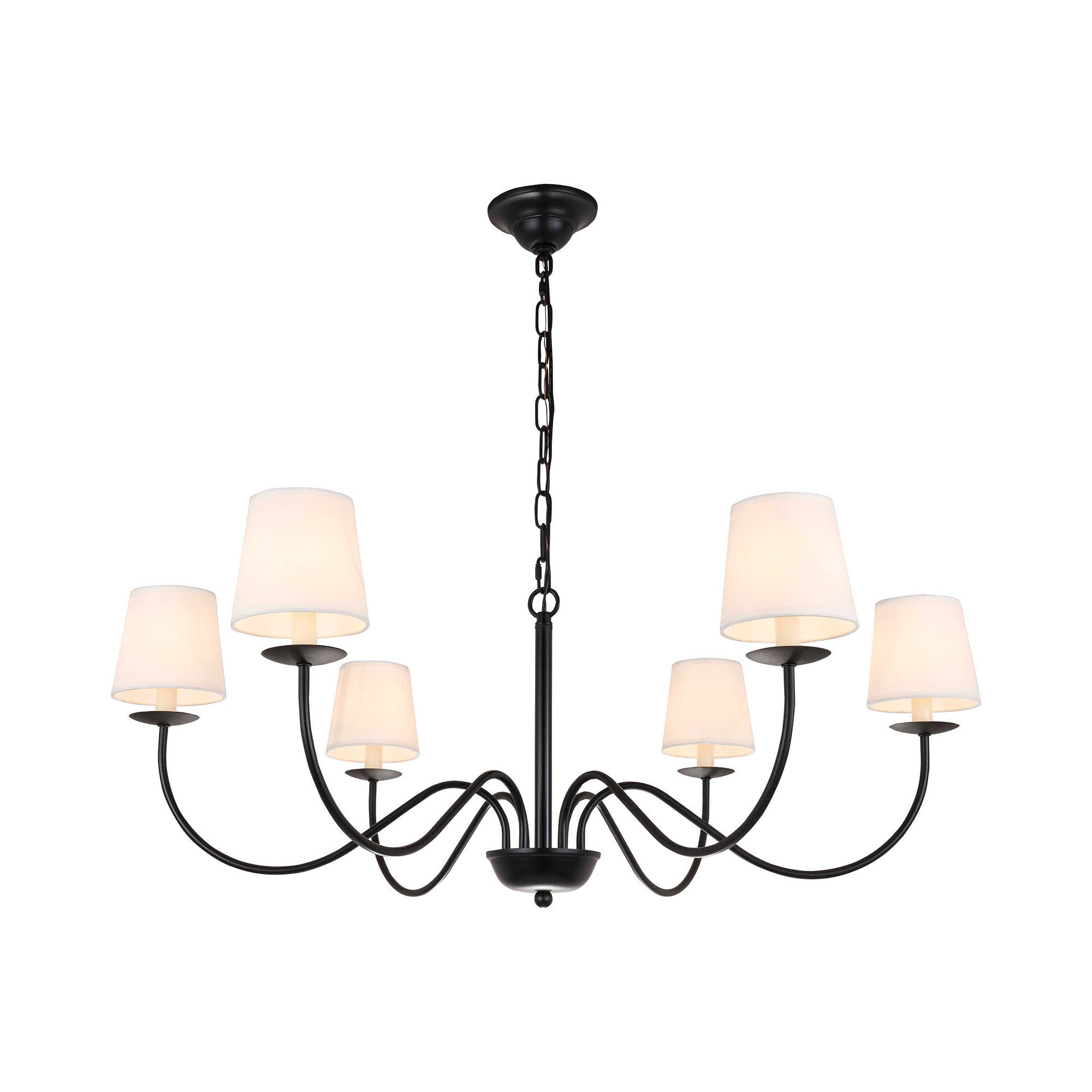 Amble Vintage Industrial Brass Fabric Chandelier - Letslighting