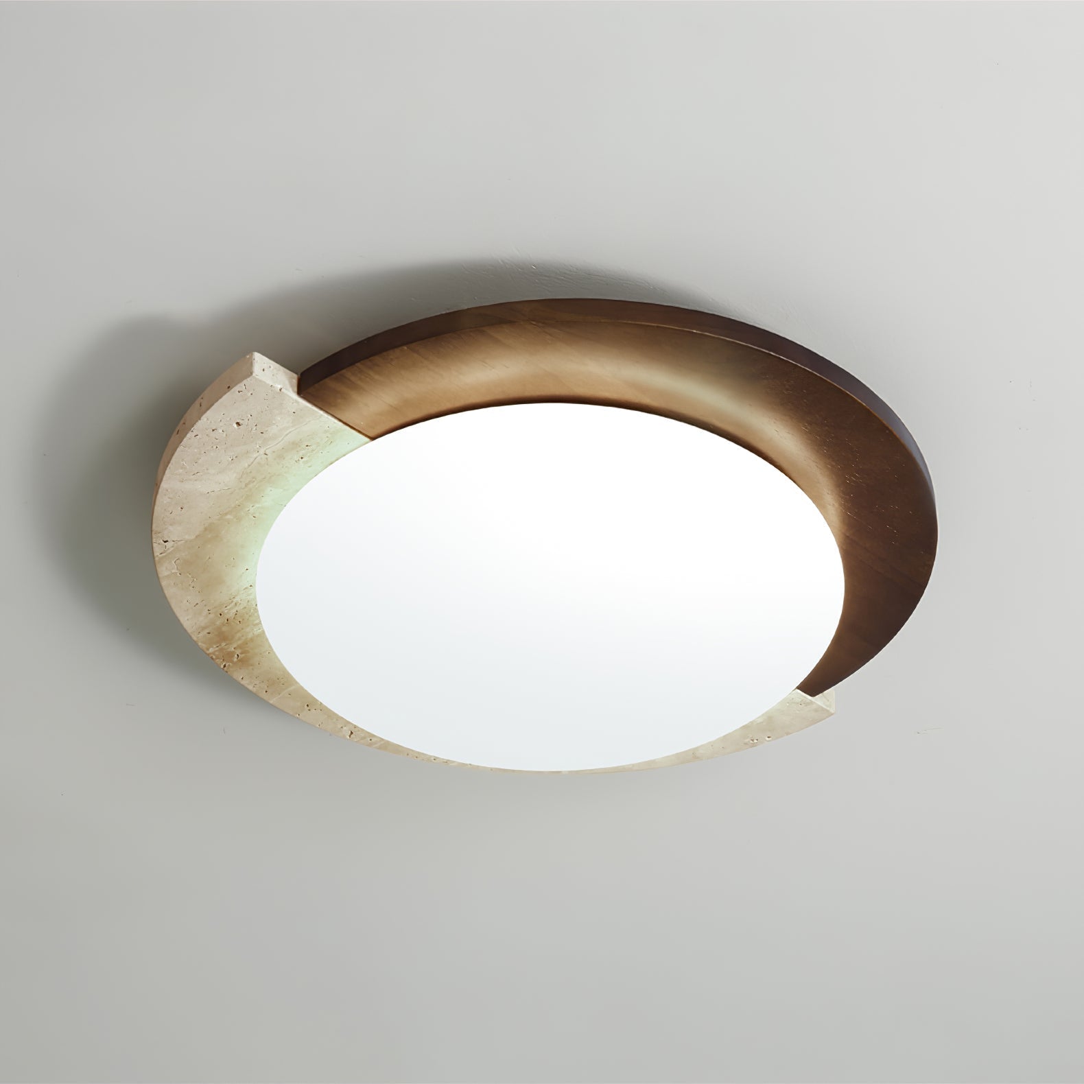 Ivnoran Arc-Rim Travertine Ceiling Light - Letslighting