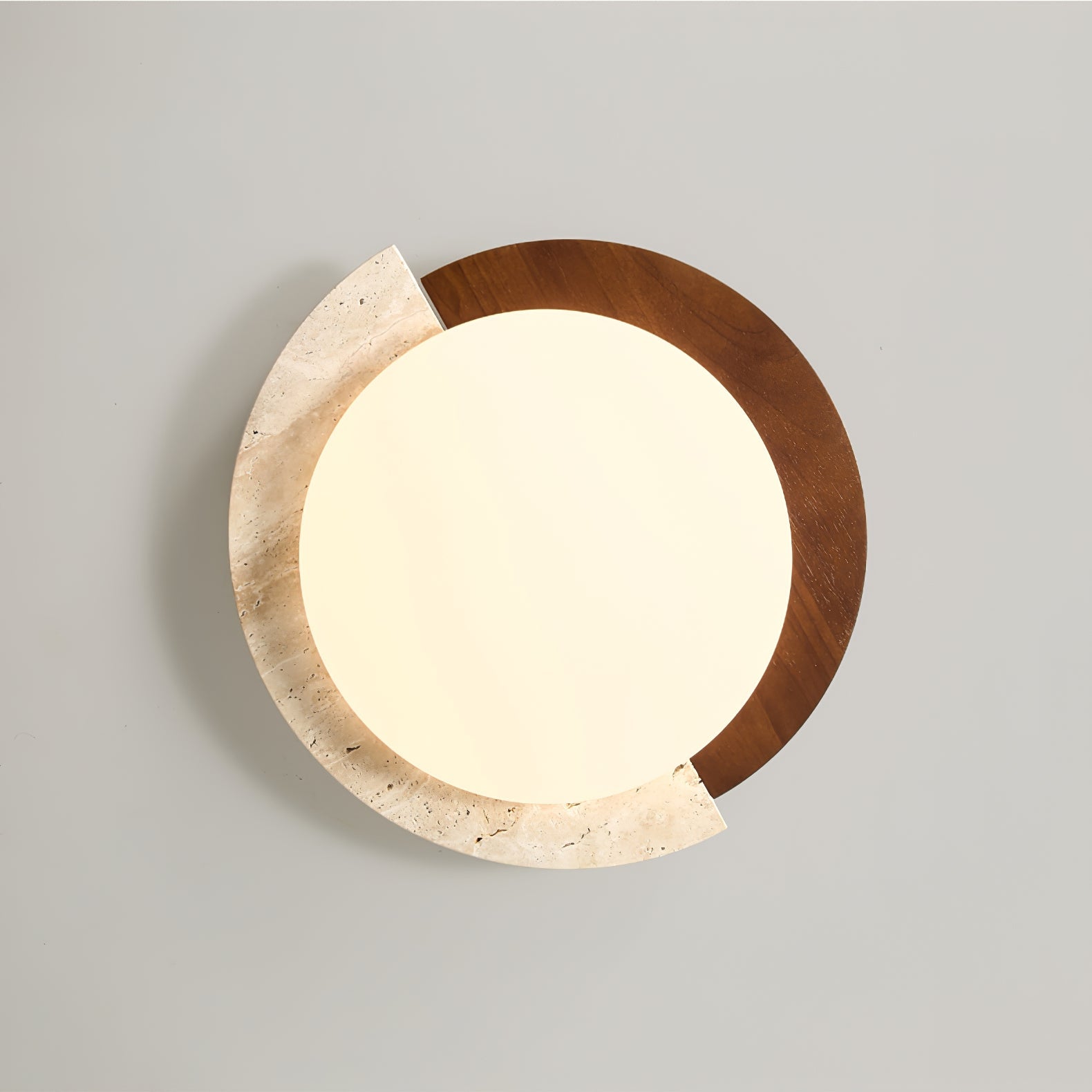 Ivnoran Arc-Rim Travertine Ceiling Light - Letslighting