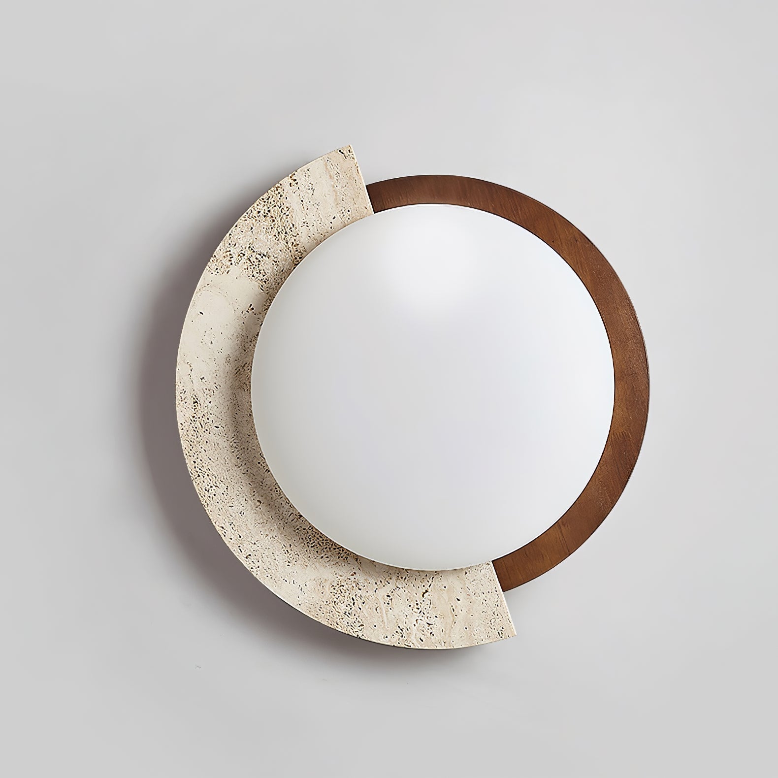 Ivnoran Arc-Rim Travertine Ceiling Light - Letslighting