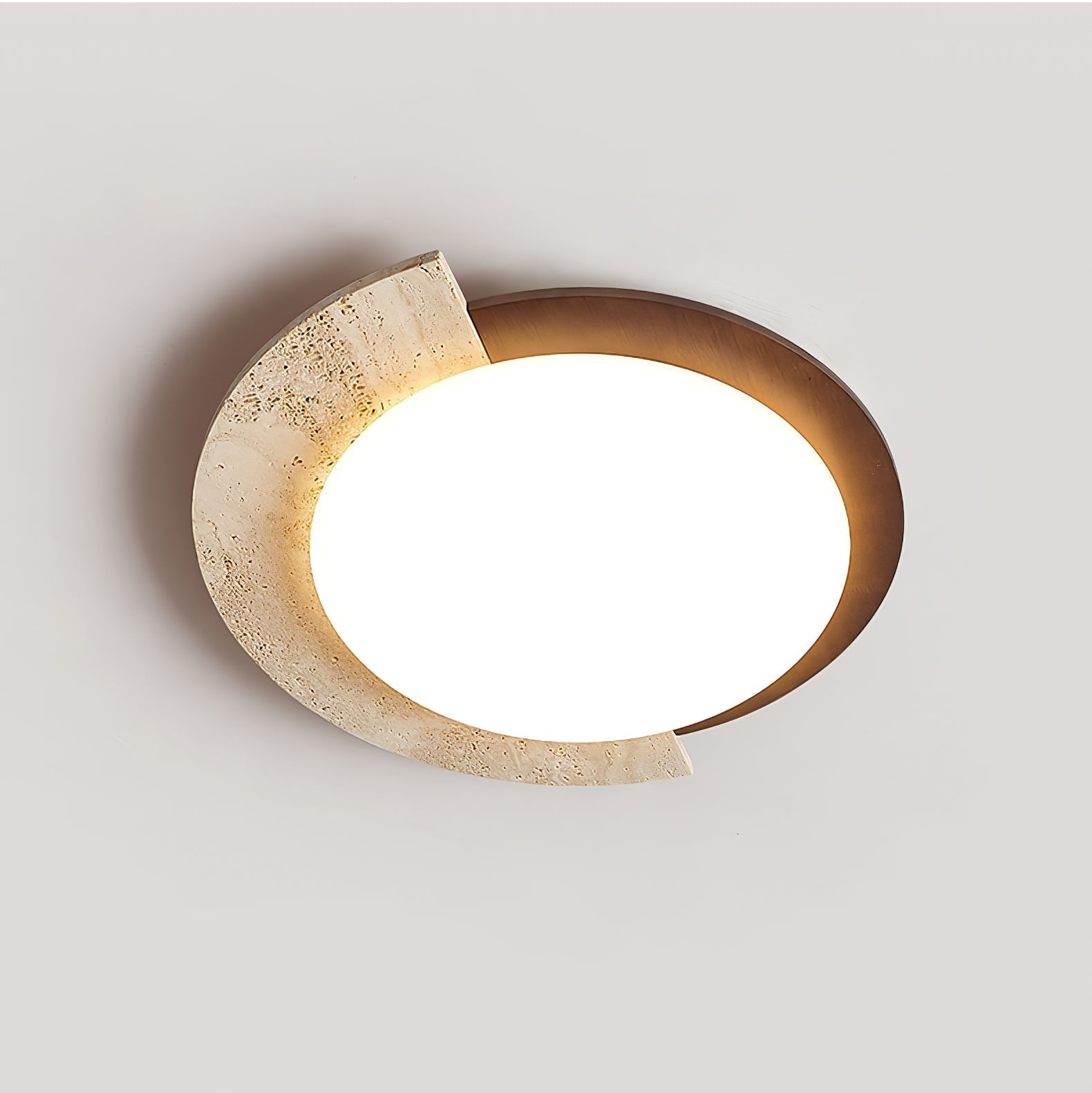 Ivnoran Arc-Rim Travertine Ceiling Light - Letslighting